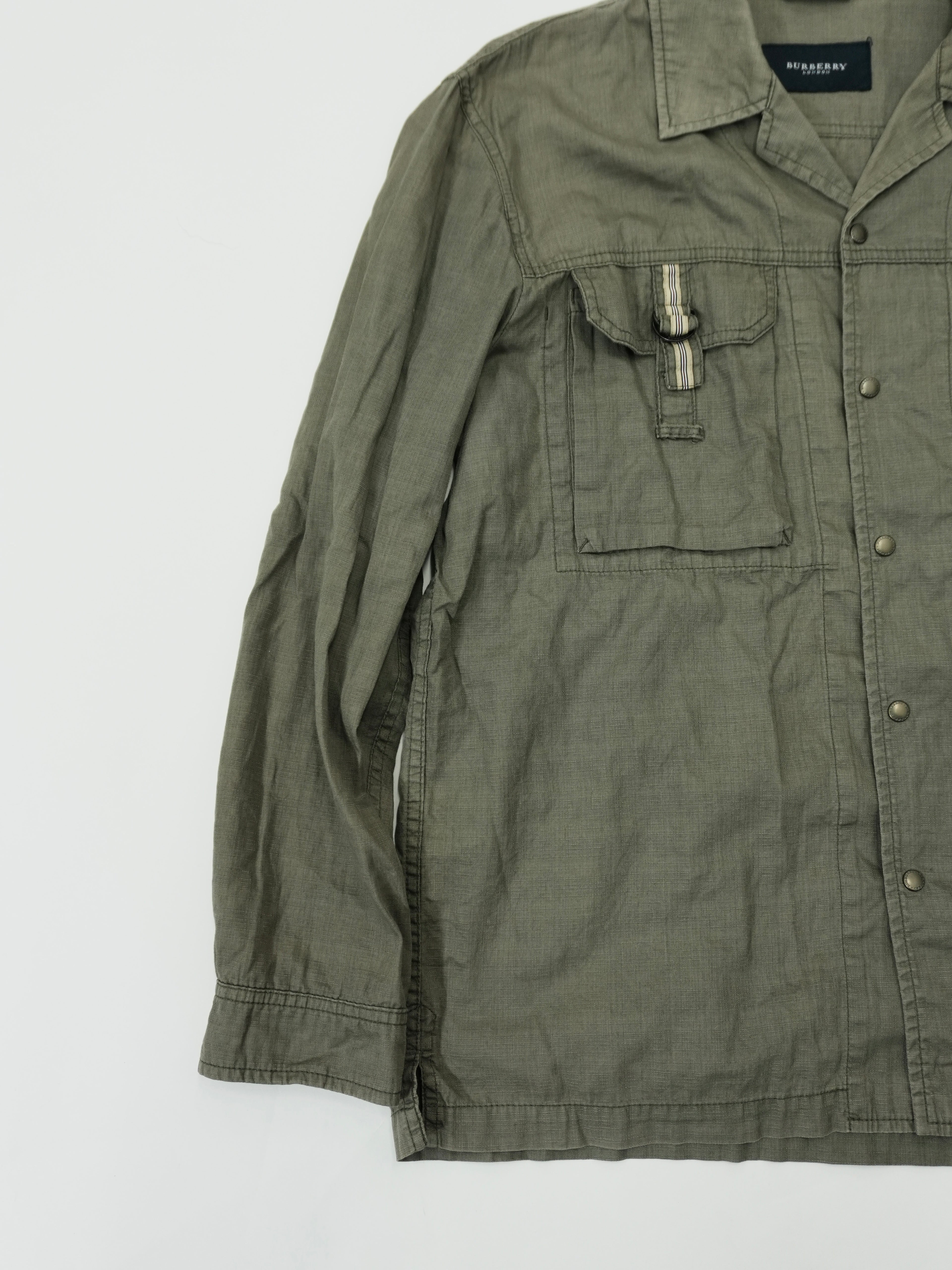 BURBERRY　バーバリー　長袖ミリタリーシャツジャケット　カーキ　