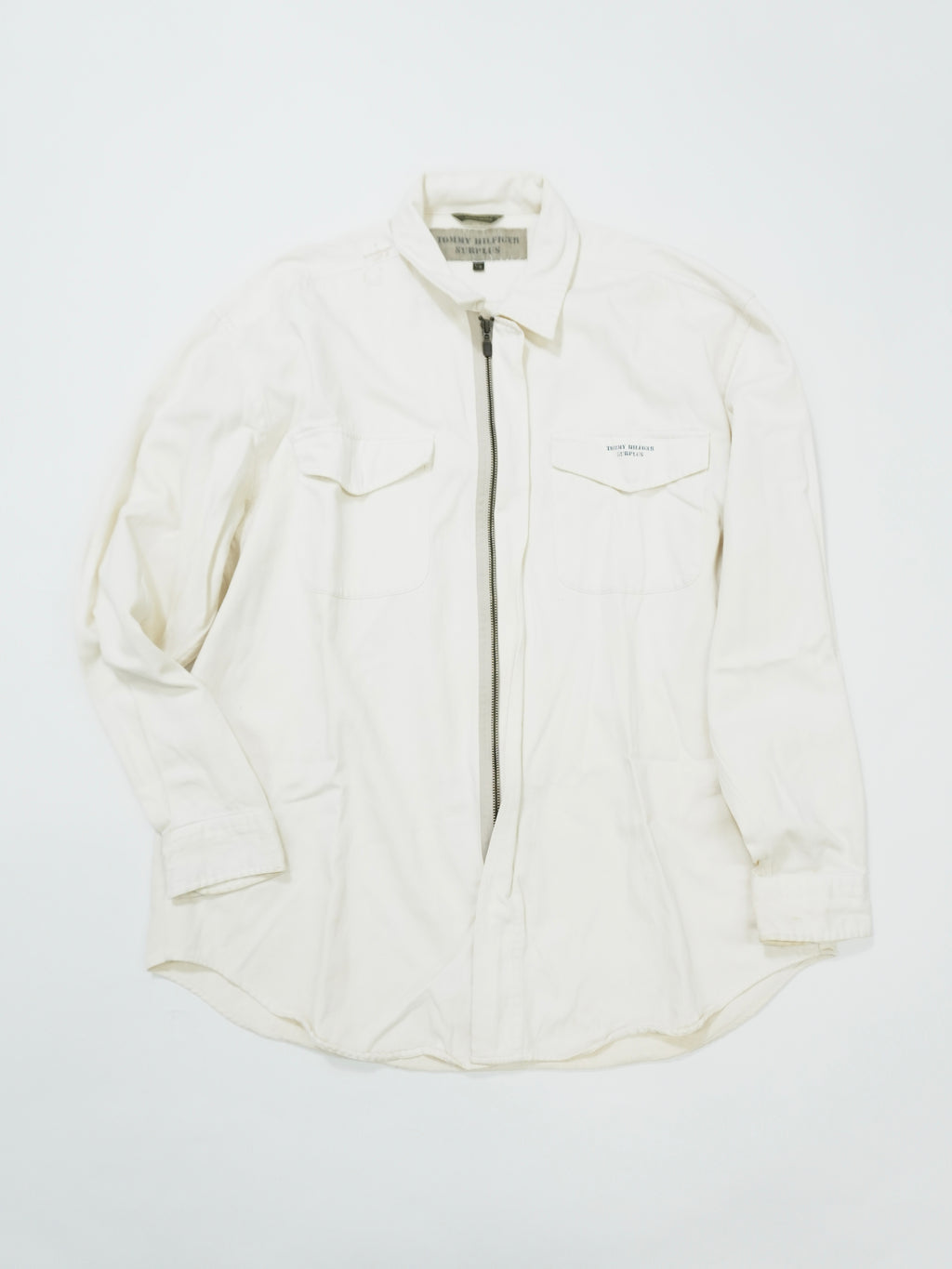 LACOSTE　ラコステ　ナイロンジャケット　フラップポケット　比翼仕立て　白　ホワイト　50/4サイズ