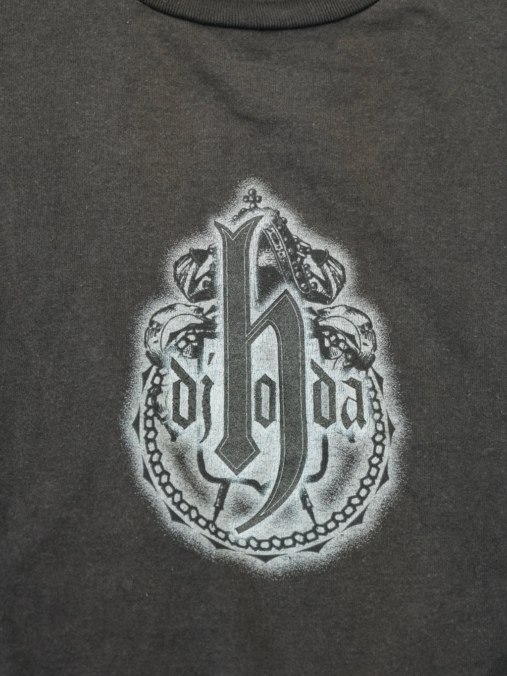 dj honda　ディージェーホンダ　長袖Tシャツ/ロンT　デカロゴ　フェード　黒　ブラック　Mサイズ