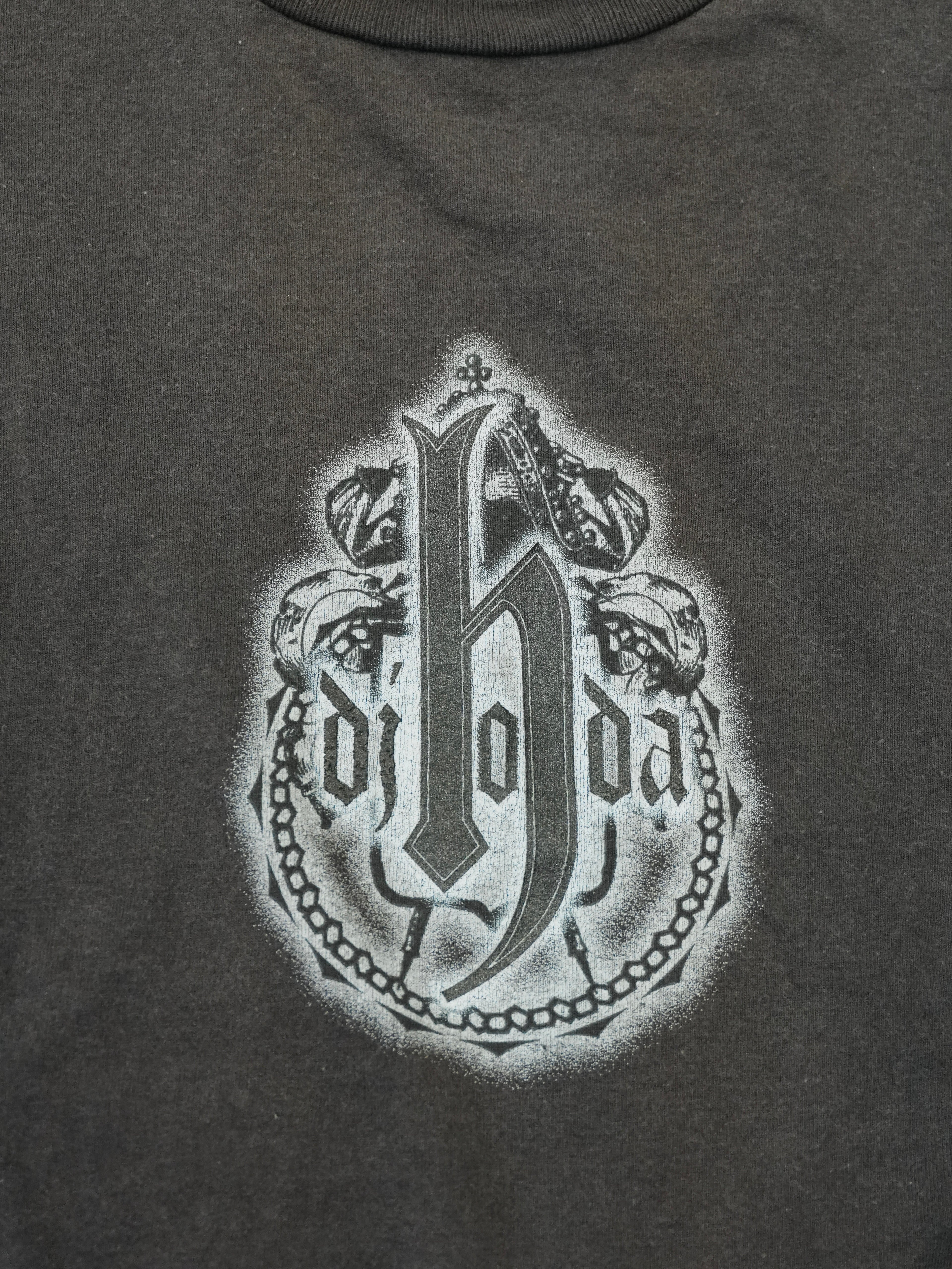 dj honda　ディージェーホンダ　長袖Tシャツ/ロンT　デカロゴ　フェード　黒　ブラック　Mサイズ