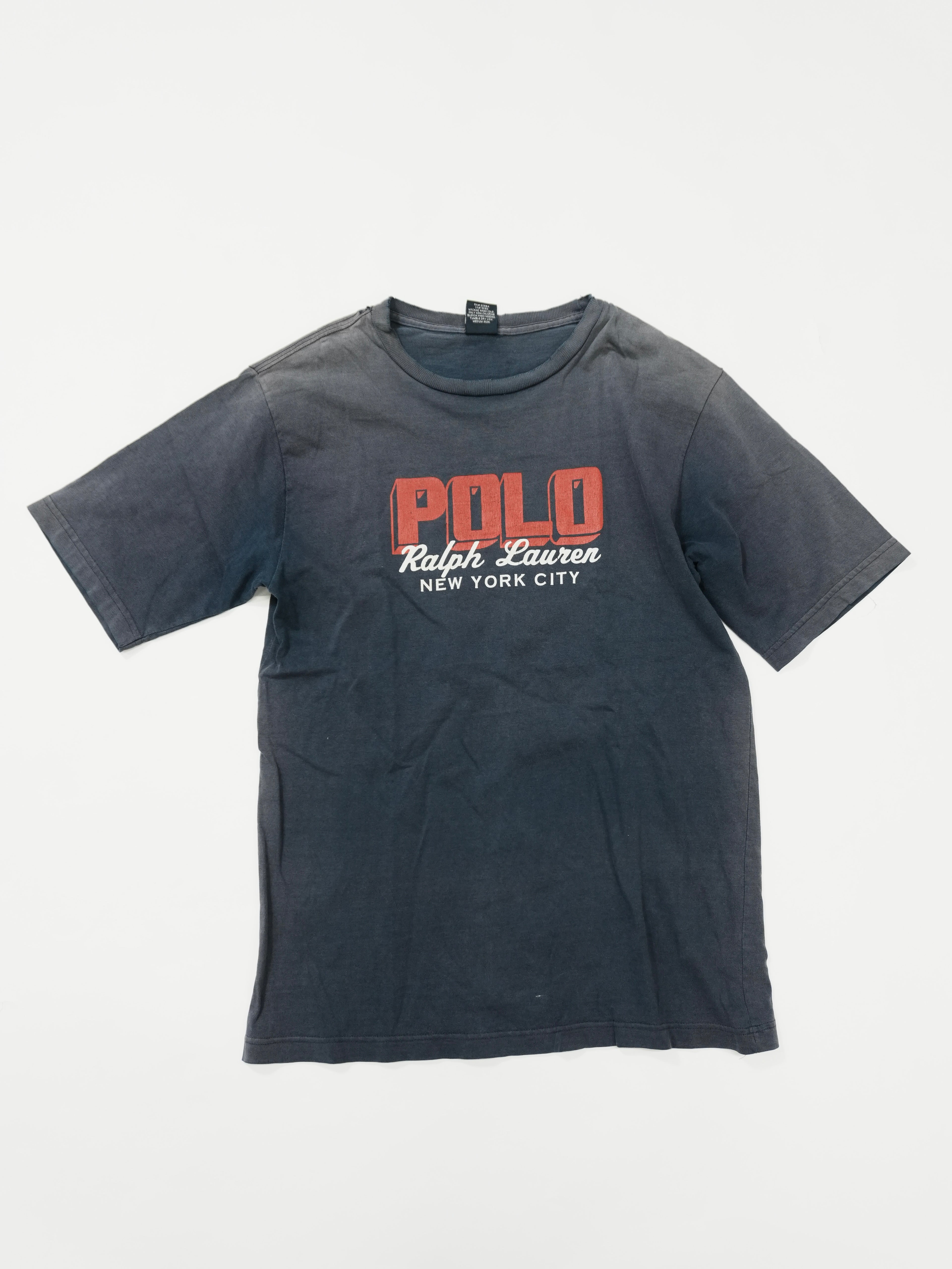 Polo by Ralph Lauan　ラルフローレン　半袖プリントTシャツ　フェード　紺　ネイビー　Lサイズ