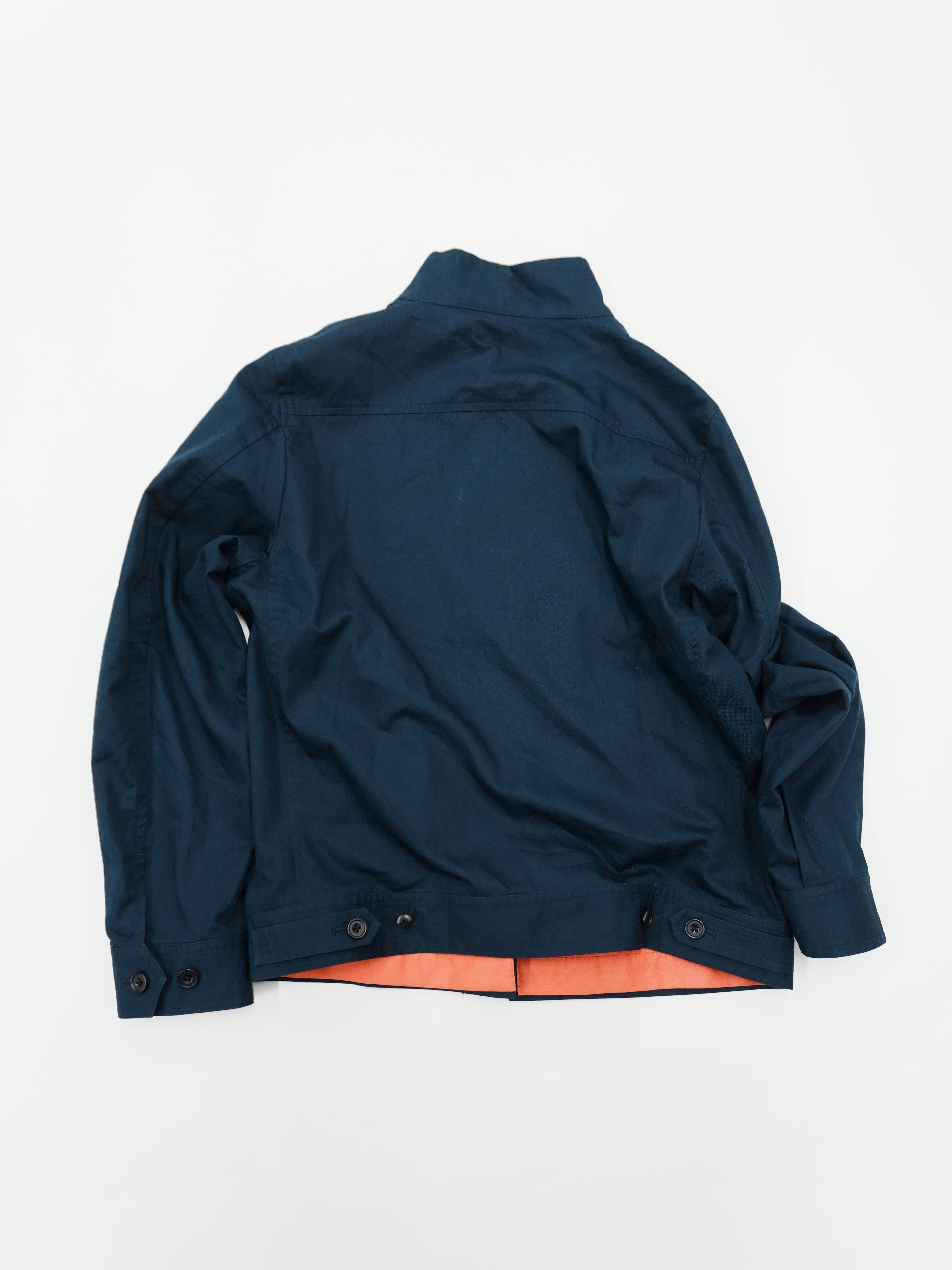 FRED PERRY　フレッドペリー　リバーシブルハリントンジャケット　フェード　刺繍ロゴ　紺　ネイビー　赤　レッド　Lサイズ　