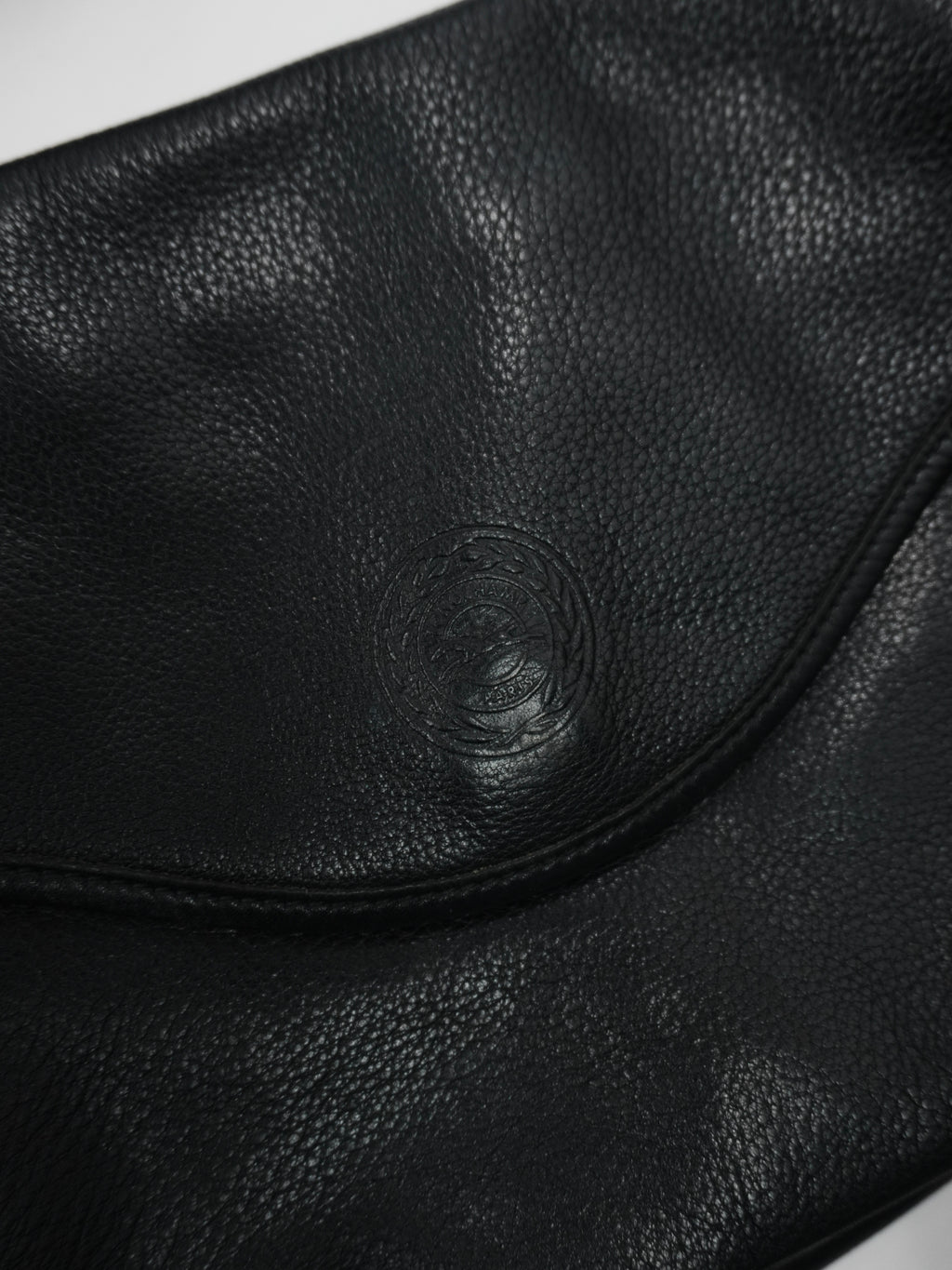 Longchamp　ロンシャン　レザーショルダーバッグ　黒　ブラック