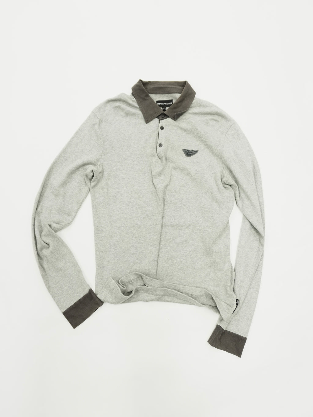 EMPORIO ARMANI　エンポリオアルマーニ　長袖ポロシャツ/ラガーシャツ　グレー　Lサイズ