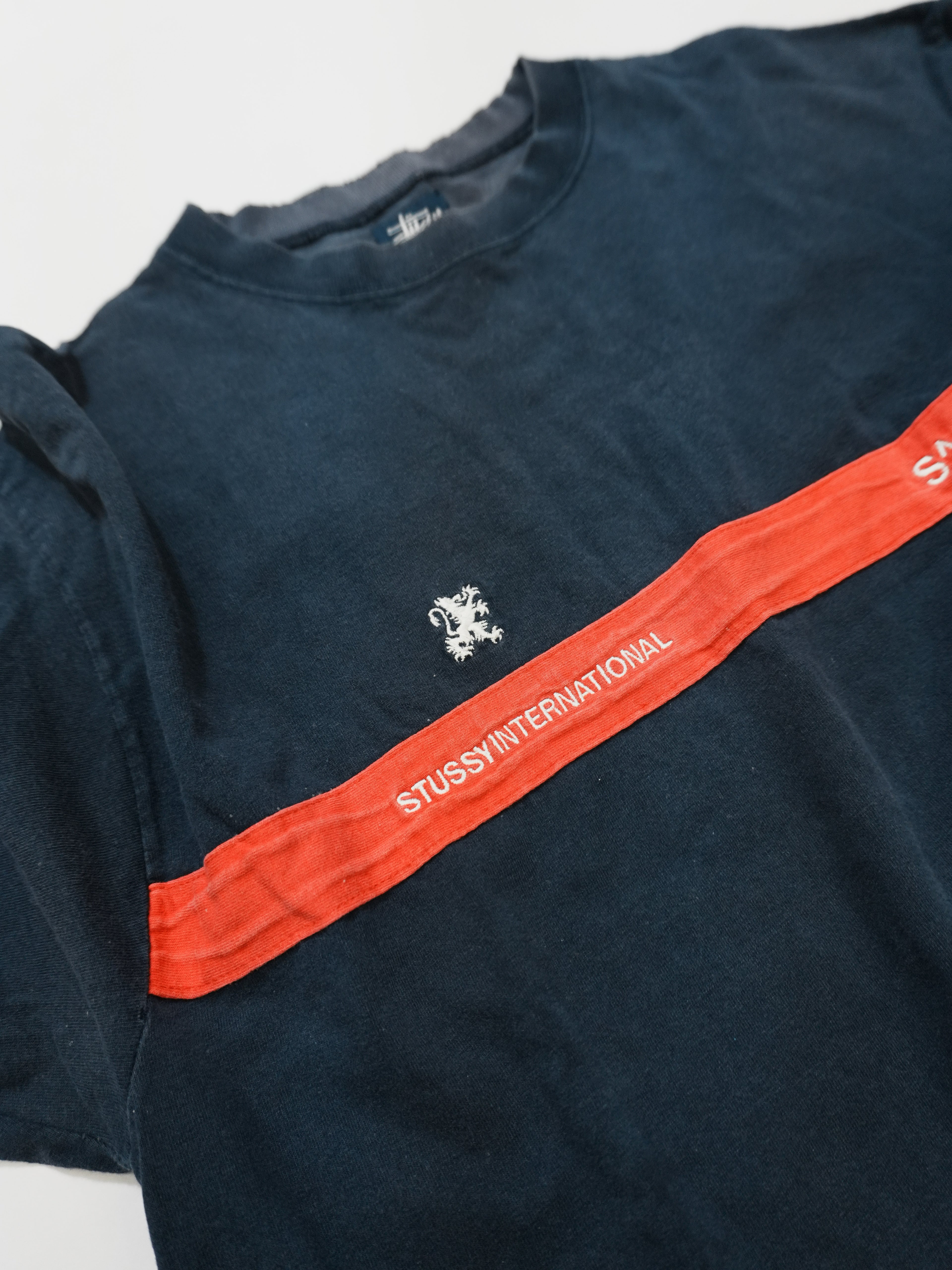STUSSY　ステューシー　長袖Tシャツ/ロンT　フェード　紺　ネイビー　Lサイズ