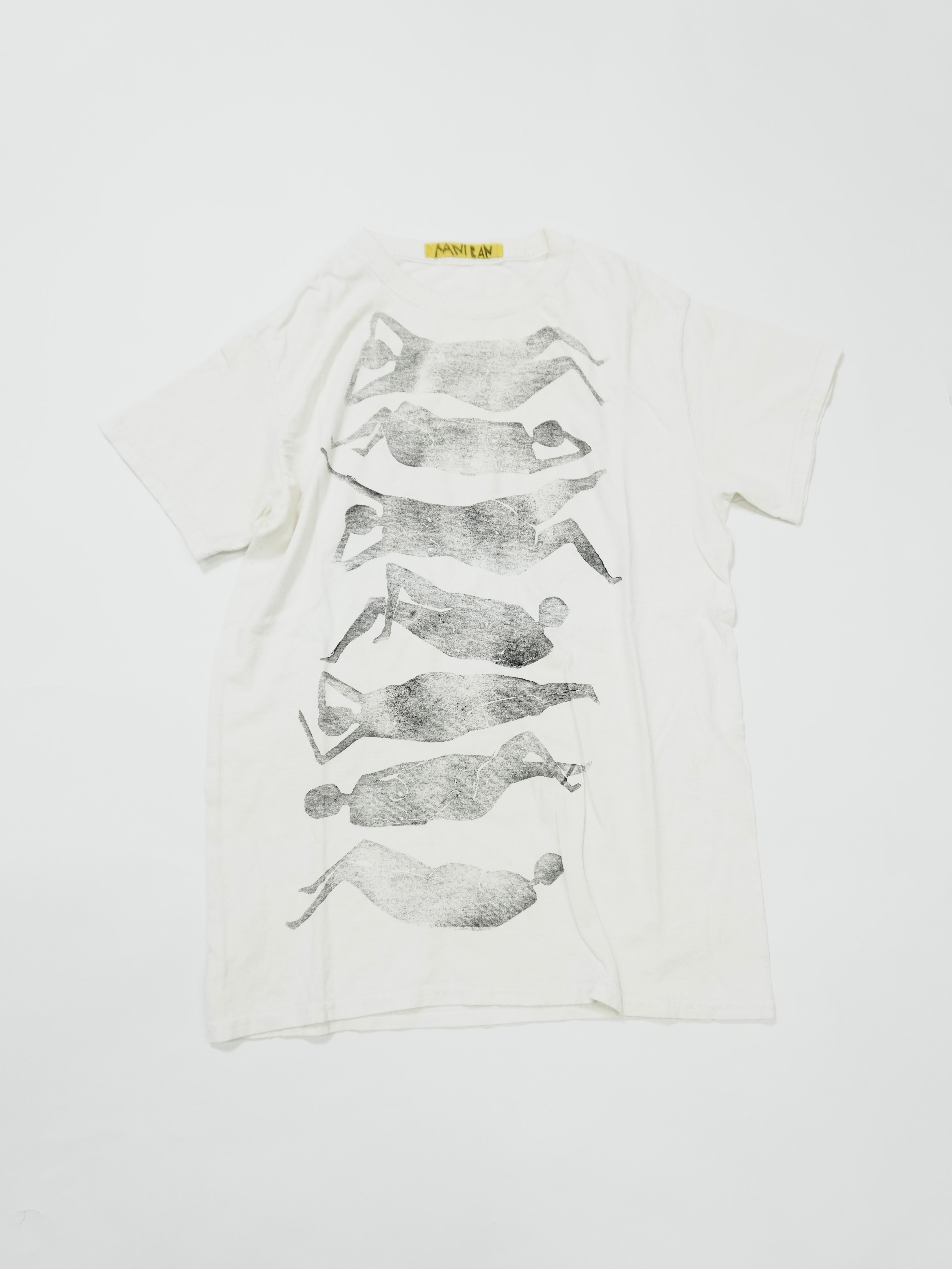 MANIBAN　半袖プリントTシャツ　人物T　白　ホワイト
