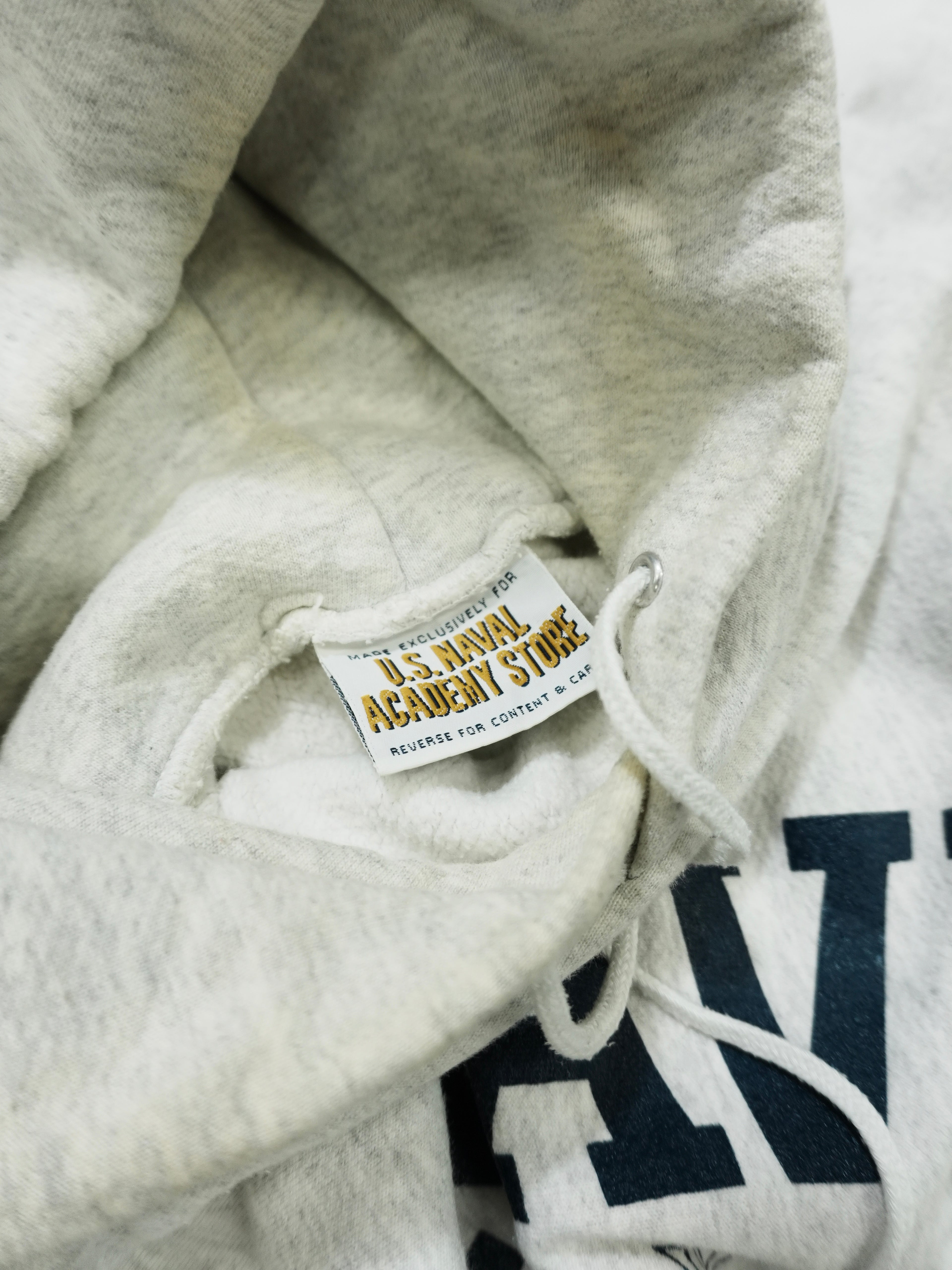 90s　U.S. NAVAL ACADEMY STORE　スウェットパーカー/フーディー　NAVY　霜降りグレー　