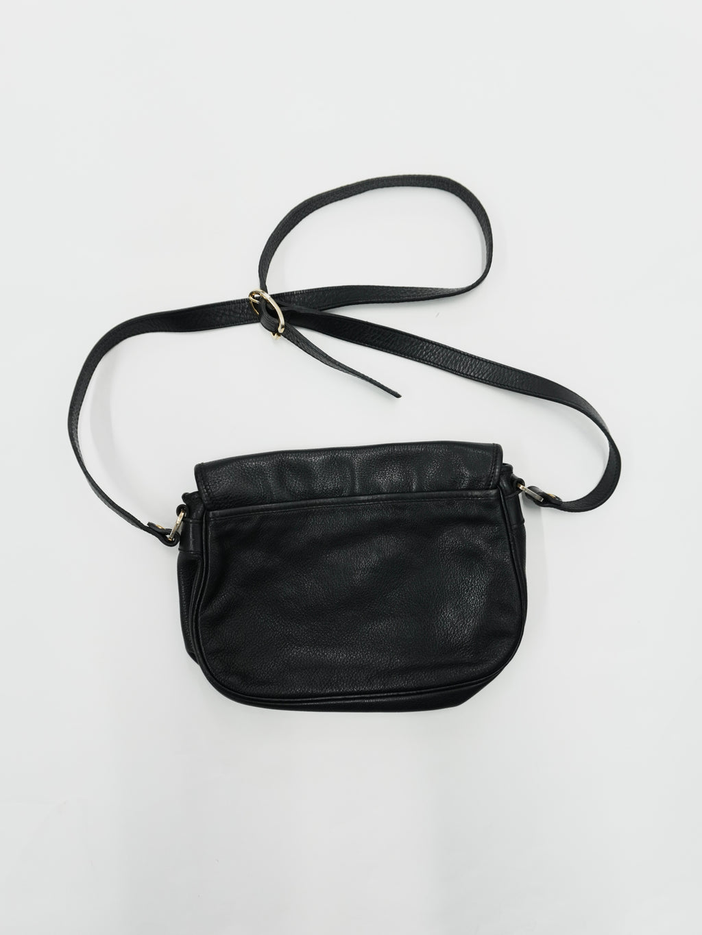 Longchamp　ロンシャン　レザーショルダーバッグ　黒　ブラック