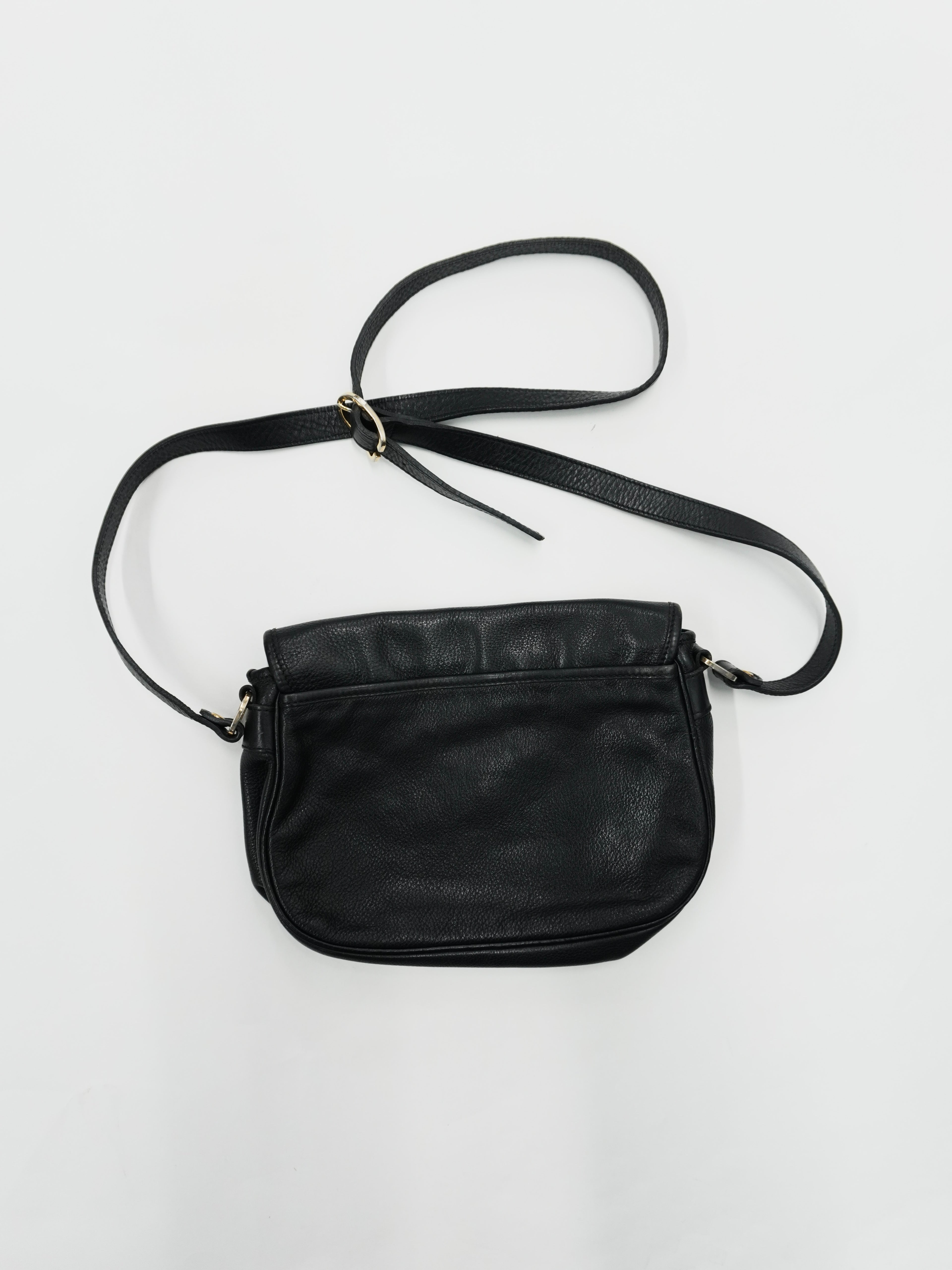 Longchamp　ロンシャン　レザーショルダーバッグ　黒　ブラック