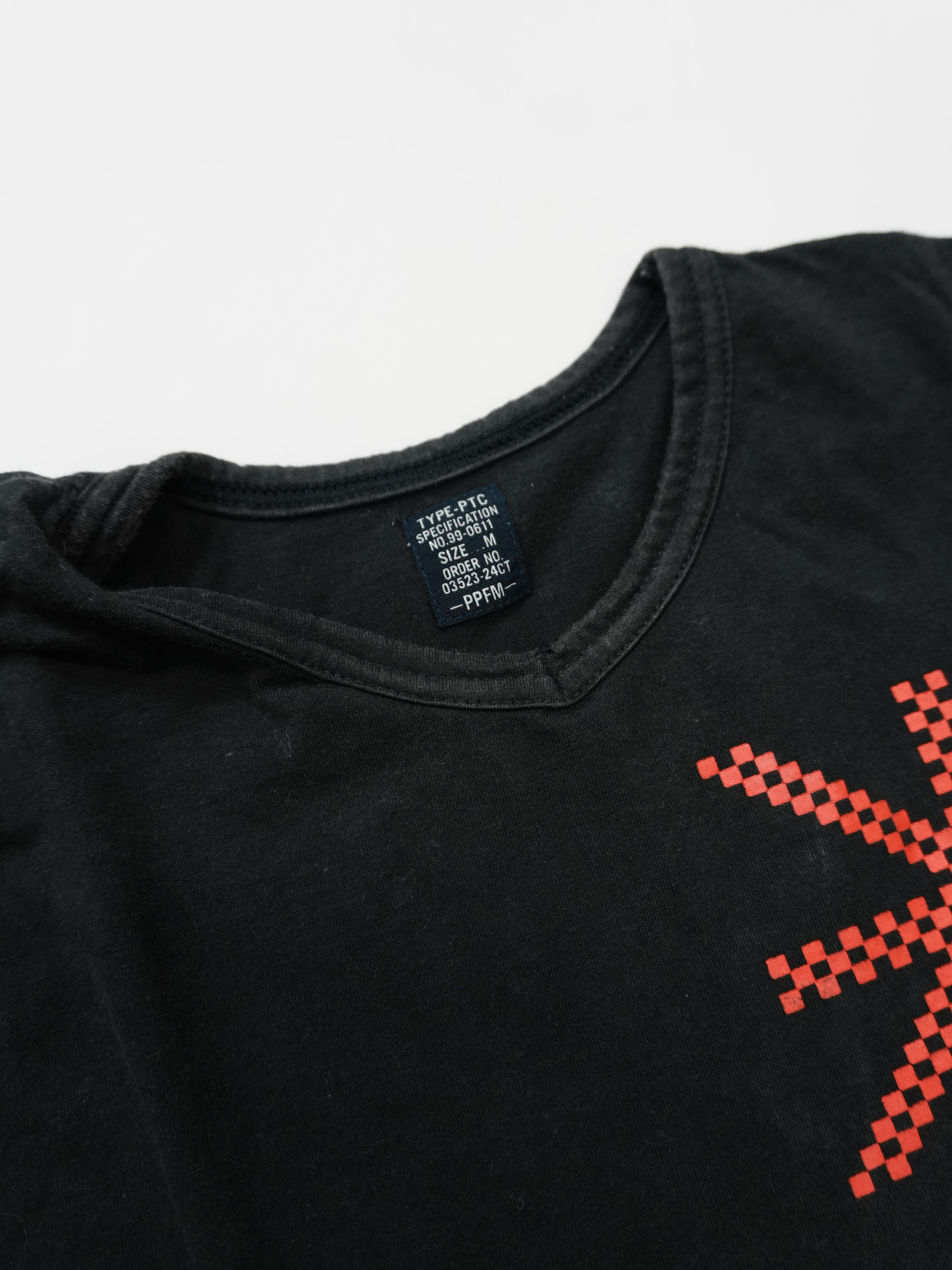 PPFM　ピーピーエフエム　半袖プリントＴシャツ　ワンポイント　黒　ブラック　Mサイズ
