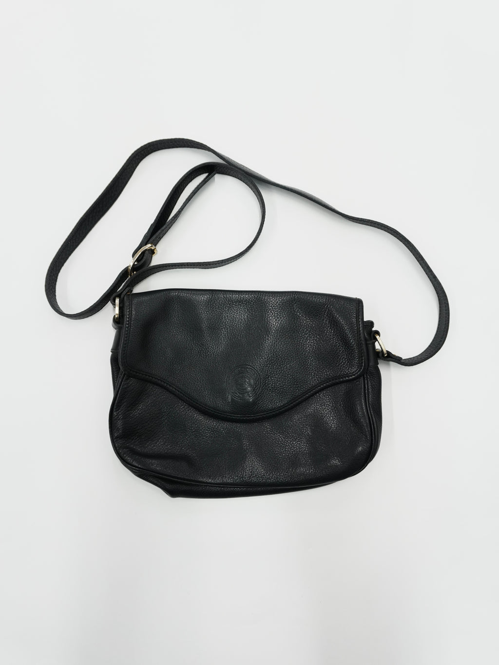 Longchamp　ロンシャン　レザーショルダーバッグ　黒　ブラック