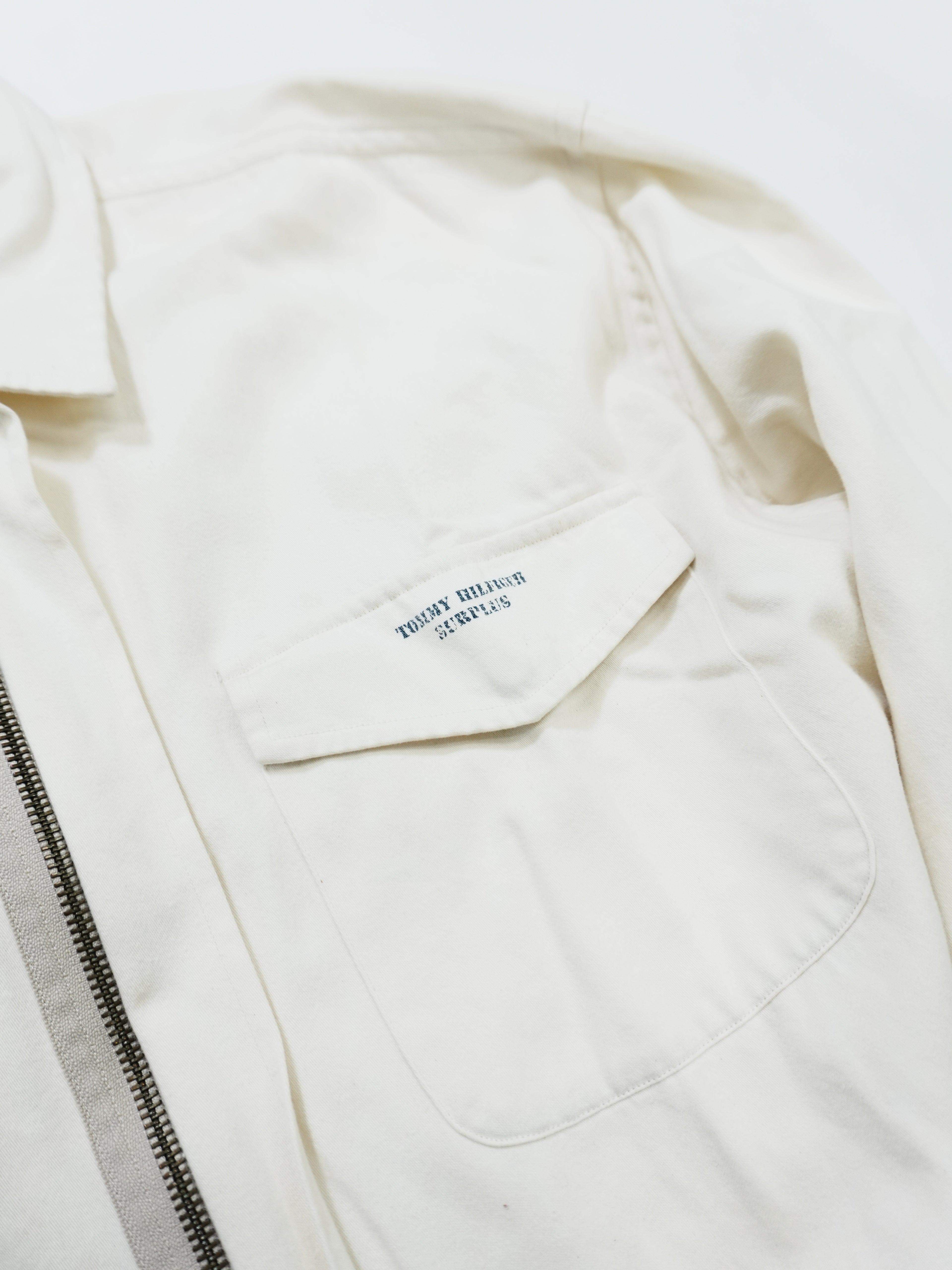 LACOSTE　ラコステ　ナイロンジャケット　フラップポケット　比翼仕立て　白　ホワイト　50/4サイズ