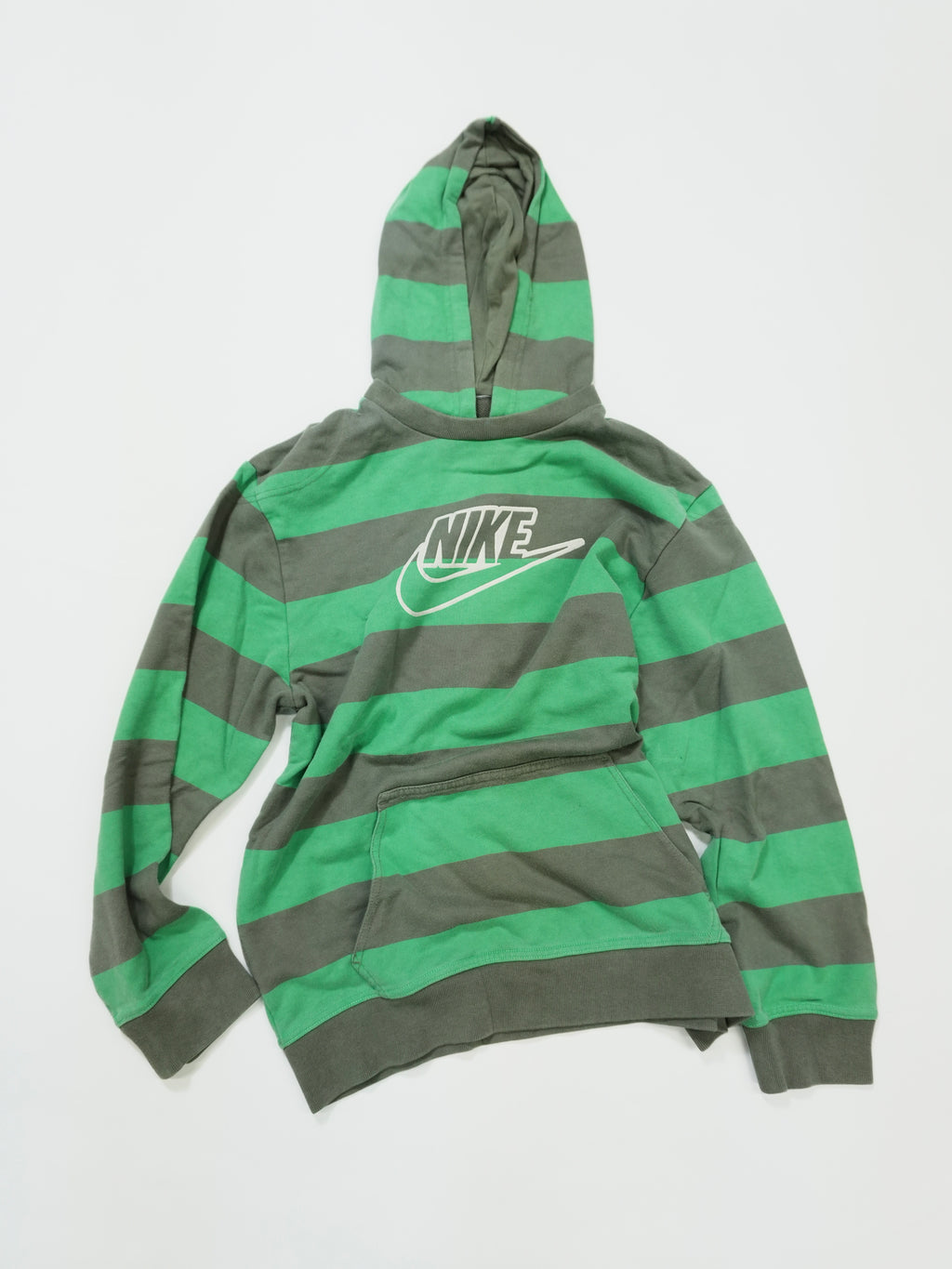00s　NIKE　ナイキ　スウェットパーカー/フーディー　ヴィンテージ　ボーダー柄　緑　グリーン　灰色　グレー