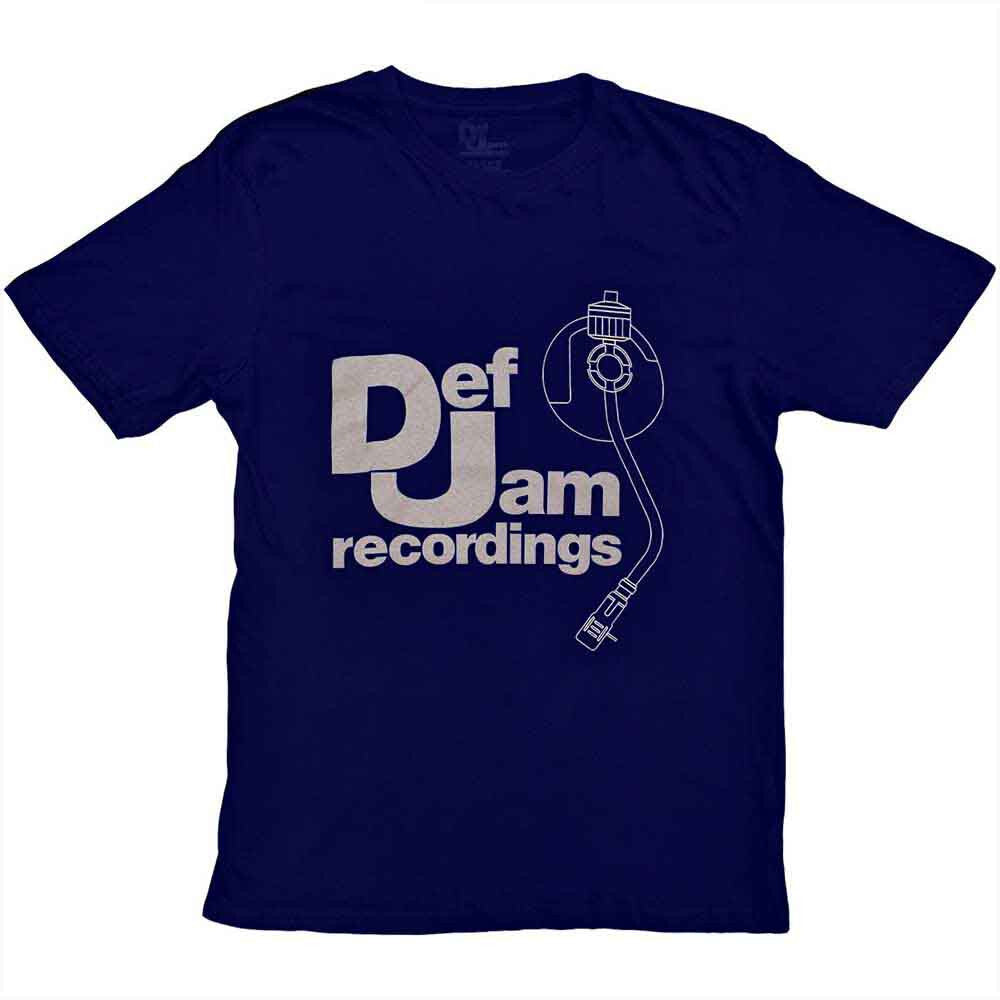 Def Jam Recordings　デフ・ジャム・レコーディングス　Logo & Stylus　半袖プリントTシャツ　オフィシャル　紺　ネイビー　Lサイズ　【新品・正規品】
