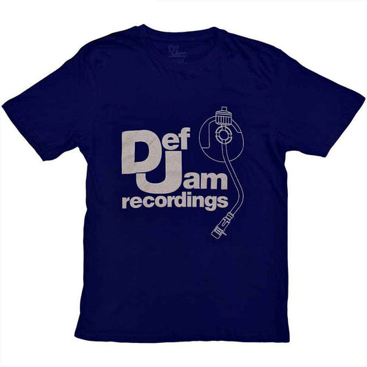 Def Jam Recordings　デフ・ジャム・レコーディングス　Logo & Stylus　半袖プリントTシャツ　オフィシャル　紺　ネイビー　Lサイズ　【新品・正規品】