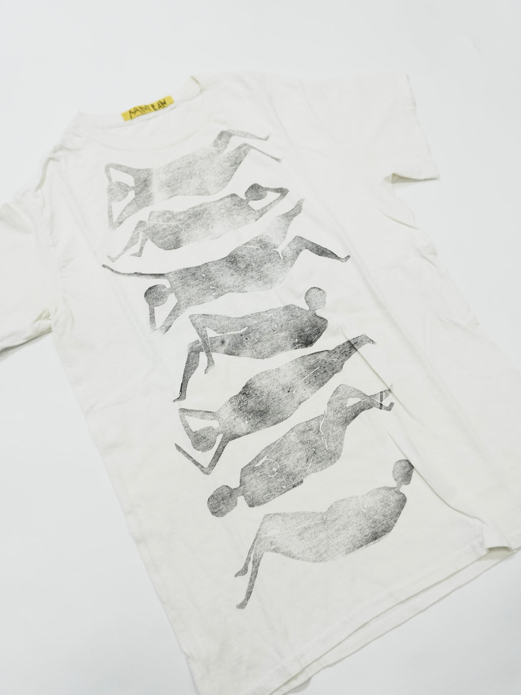 MANIBAN　半袖プリントTシャツ　人物T　白　ホワイト