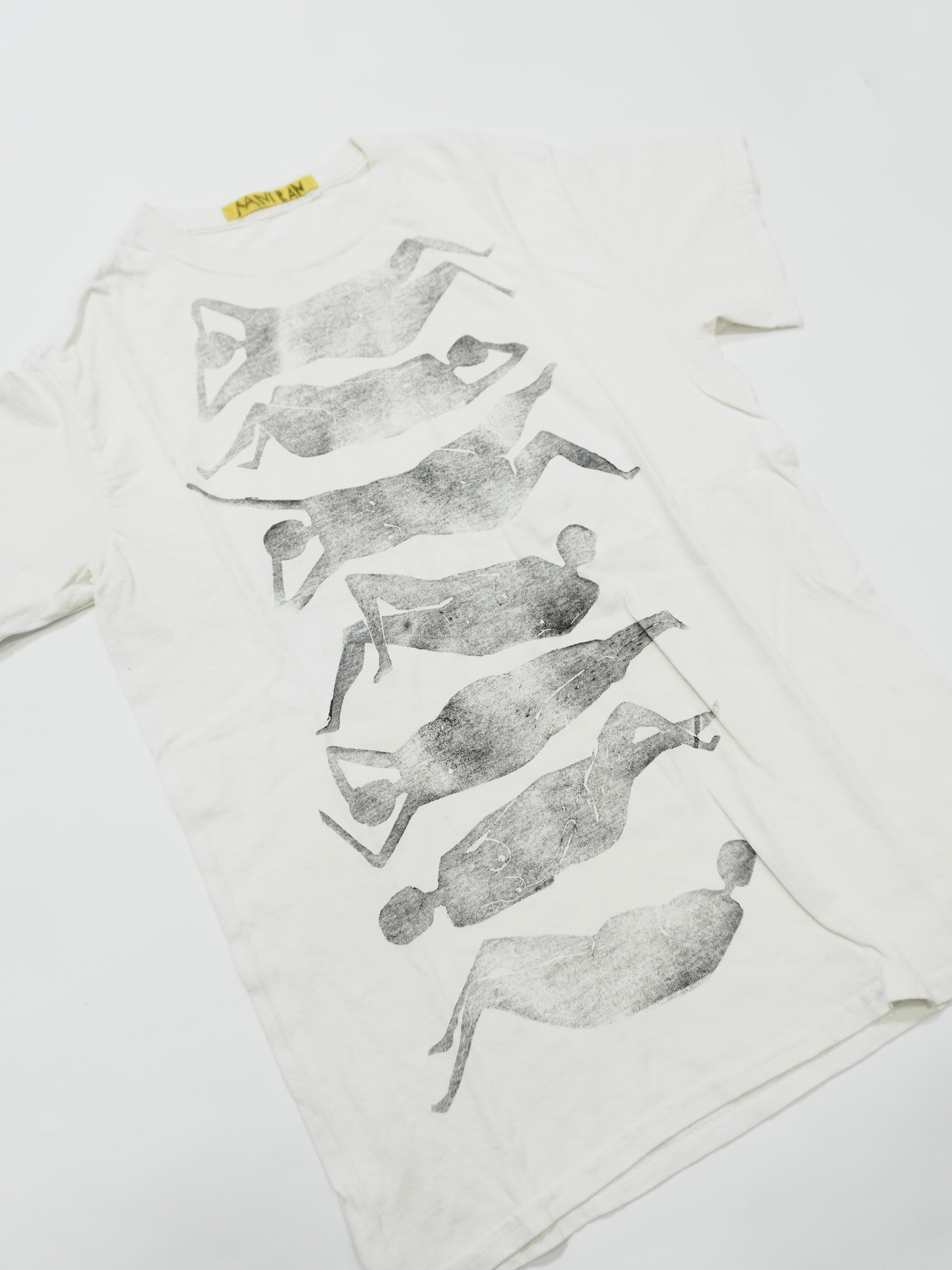 MANIBAN　半袖プリントTシャツ　人物T　白　ホワイト