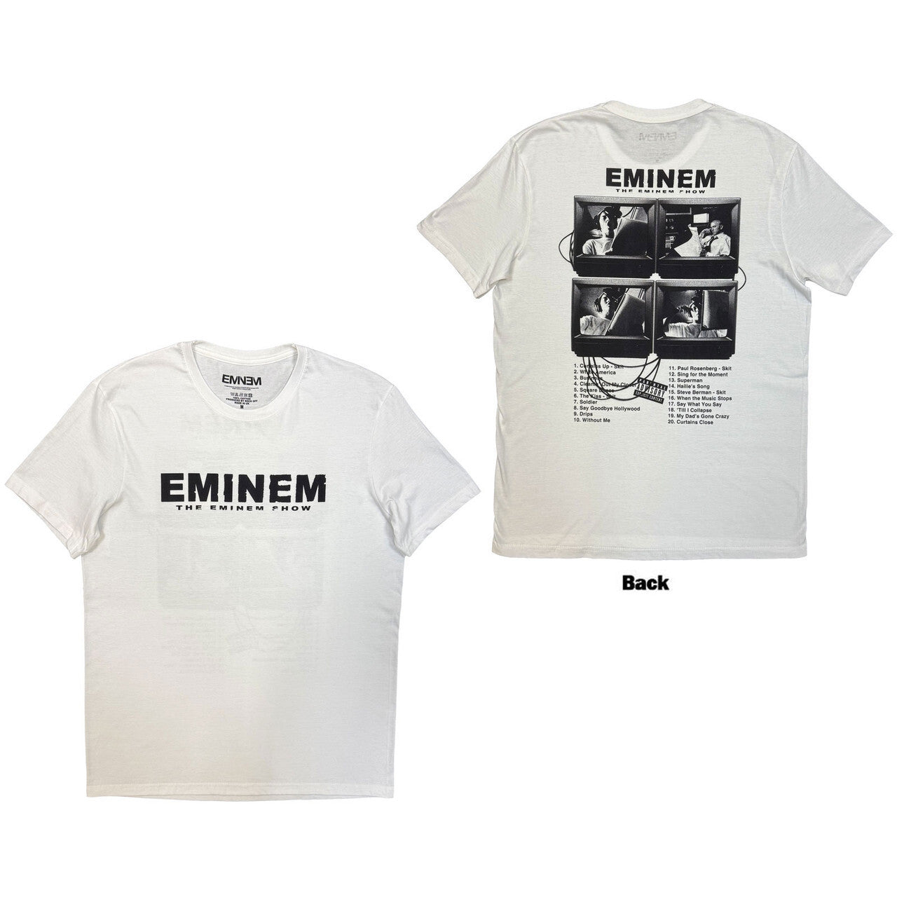 Eminem　エミネム　Eminem Show　半袖フォトプリントTシャツ　ラップT　オフィシャル　白　ホワイト　Lサイズ【新品・正規品】
