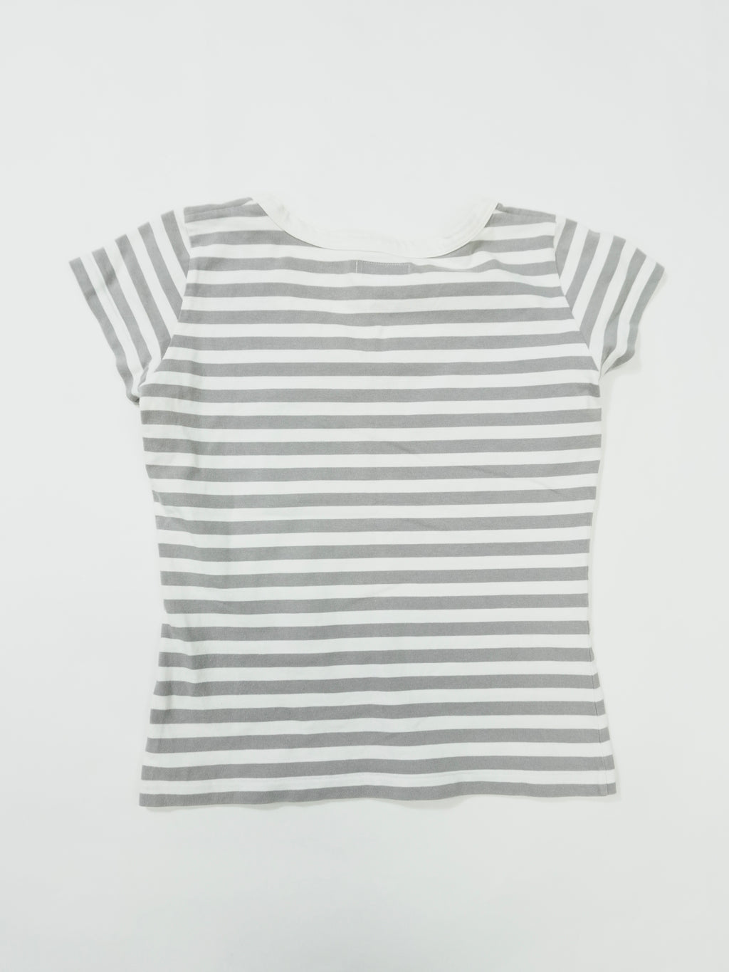 agnes b.　アニエスベー　半袖Tシャツ　ボーダー柄　バイカラー　白　ホワイト　灰色　グレー