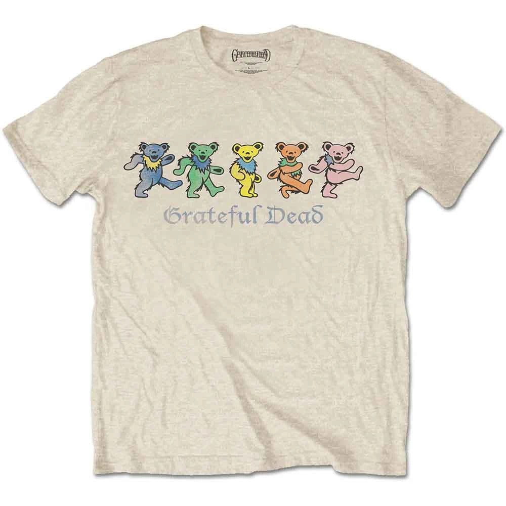 Grateful Dead　グレイトフル・デッド　Dancing Bears　半袖プリントTシャツ　バンドT　オフィシャル　ベージュ　Lサイズ【新品・正規品】