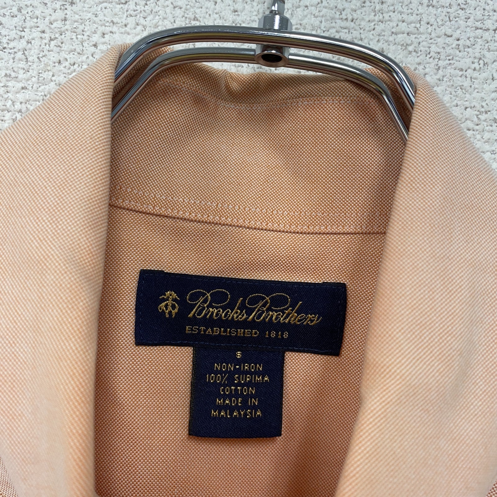 Brooks Brothers　ブルックスブラザーズ　長袖ボタンダウンシャツ　サーモンピンク　Sサイズ　