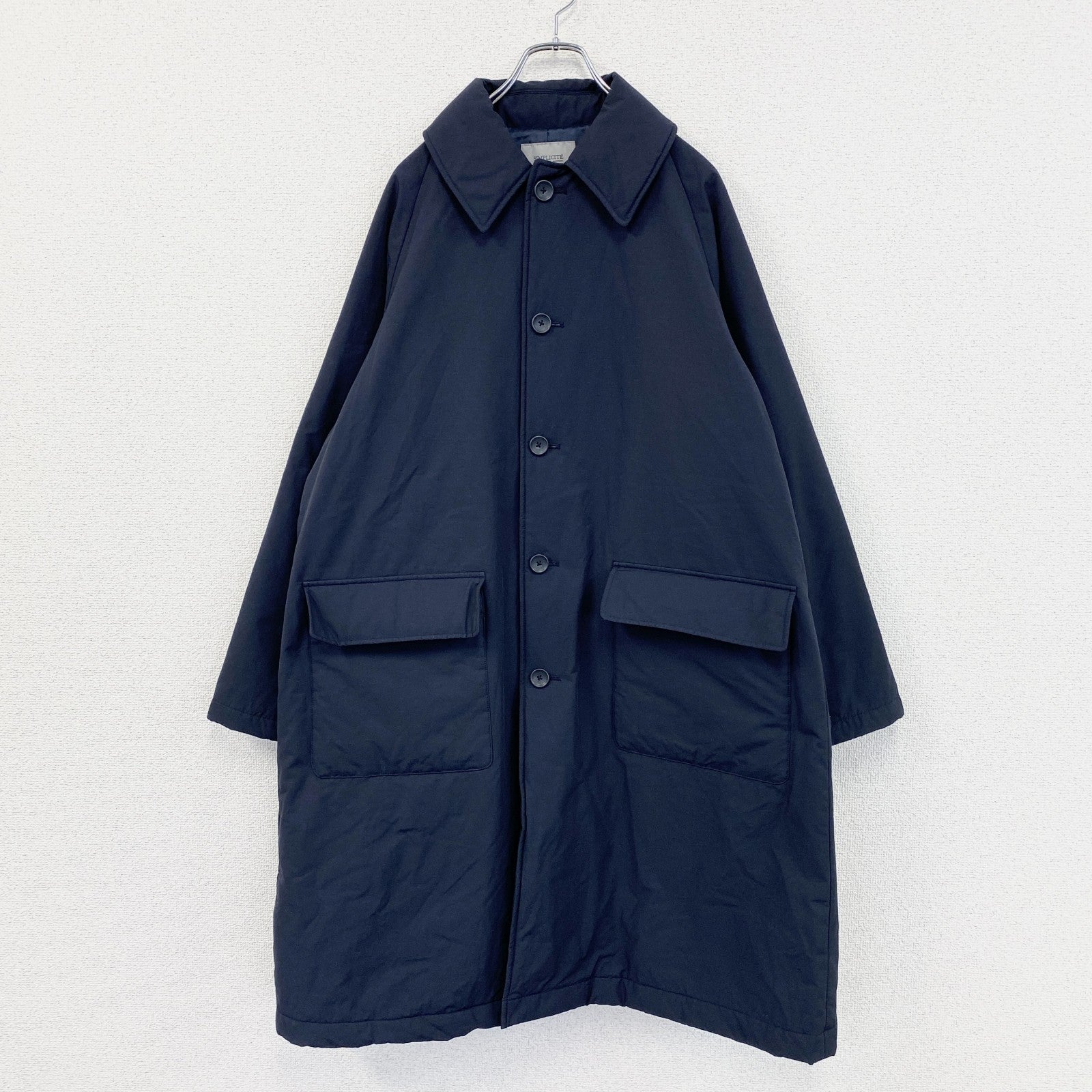 SIMPLICITE　シンプリシテェ　PRIMALOFT　プリマロフト　パテッドコート　中綿入り　紺　ネイビー　Lサイズ