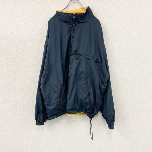 Three Season Jacket　ハーフジップナイロンプルオーバーフリースジャケット　リバーシブル　ネイビー　イエロー　2XLサイズ