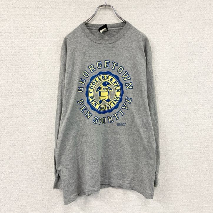 Signal Sports　シグナルスポーツ　長袖Tシャツ/ロンT　カレッジロゴ　グレー　Lサイズ