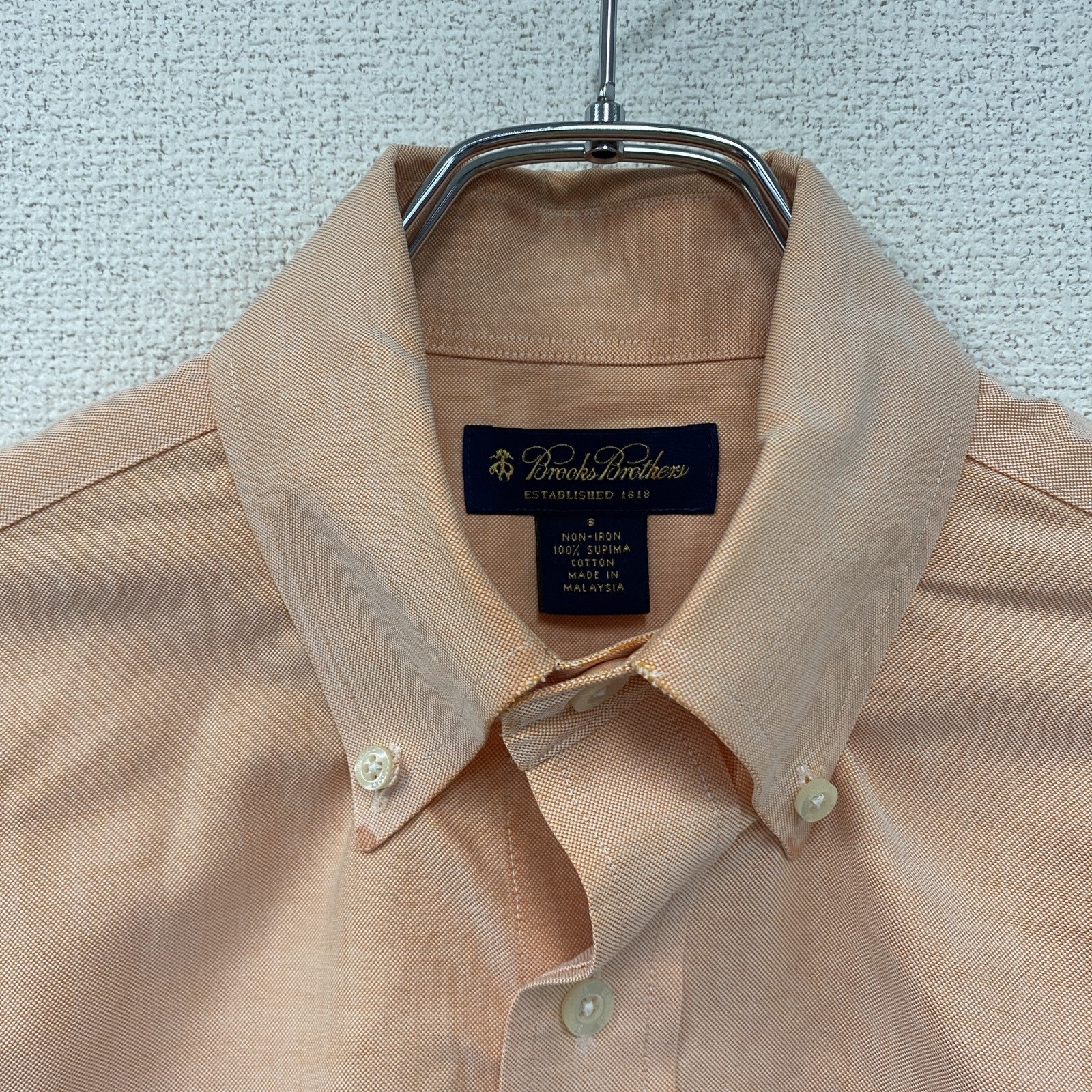 Brooks Brothers　ブルックスブラザーズ　長袖ボタンダウンシャツ　サーモンピンク　Sサイズ　