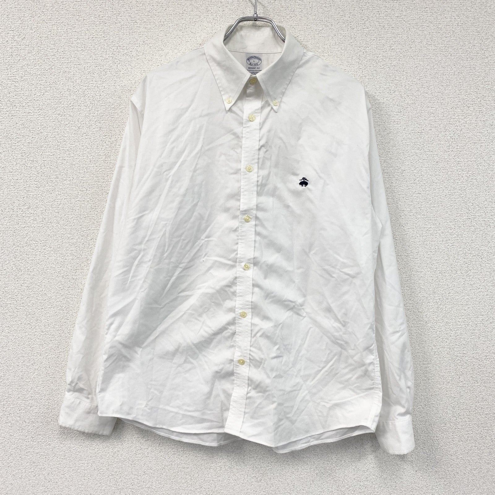Brooks Brothers　ブルックスブラザーズ　長袖ボタンダウンシャツ　白　ホワイト　Lサイズ　