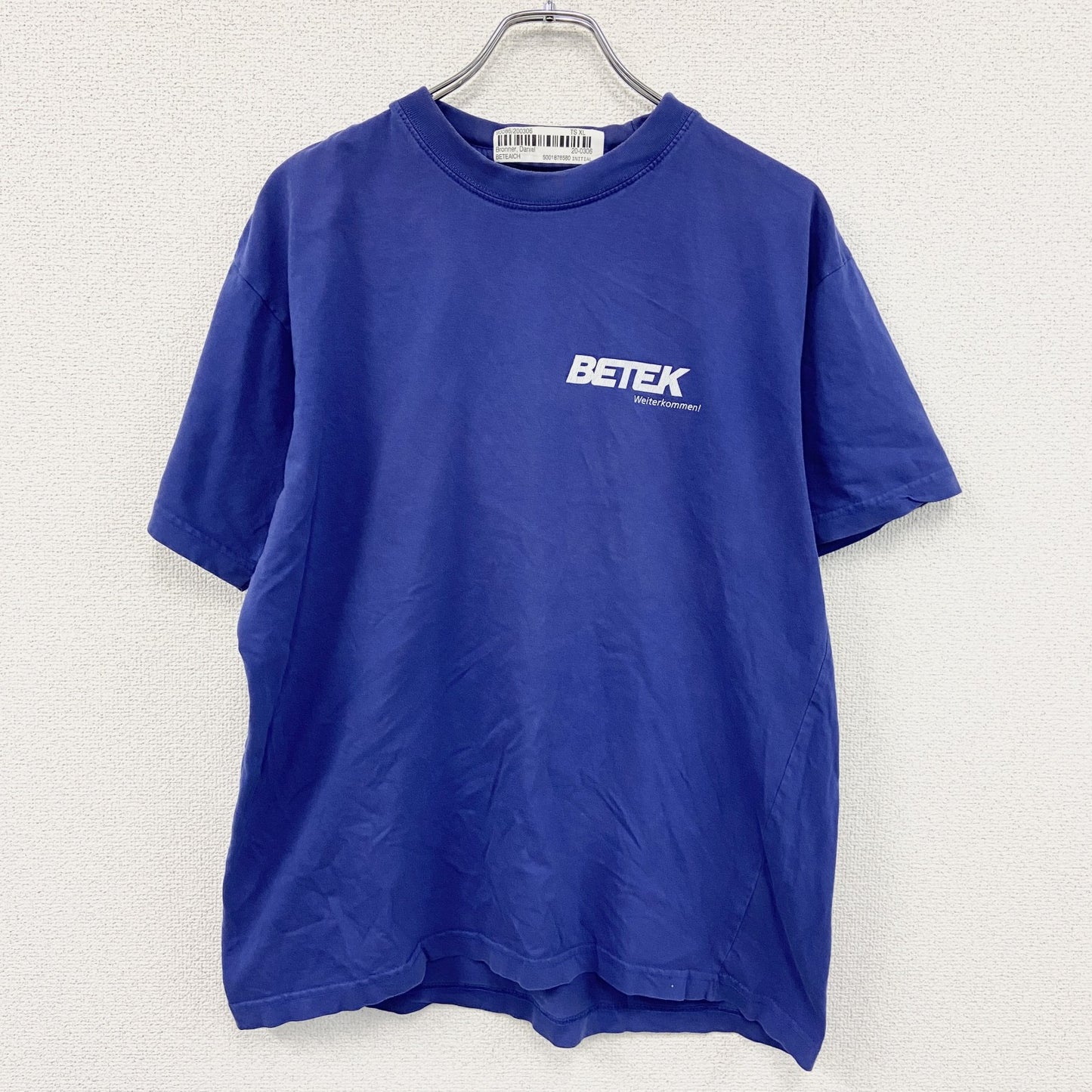 T-TIME　BETEK　ベーテック　半袖プリントTシャツ　企業T　青　ブルー　XLサイズ