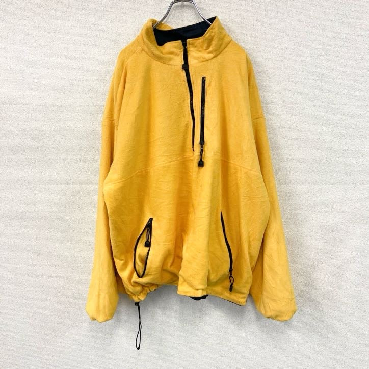 Three Season Jacket　ハーフジップナイロンプルオーバーフリースジャケット　リバーシブル　ネイビー　イエロー　2XLサイズ