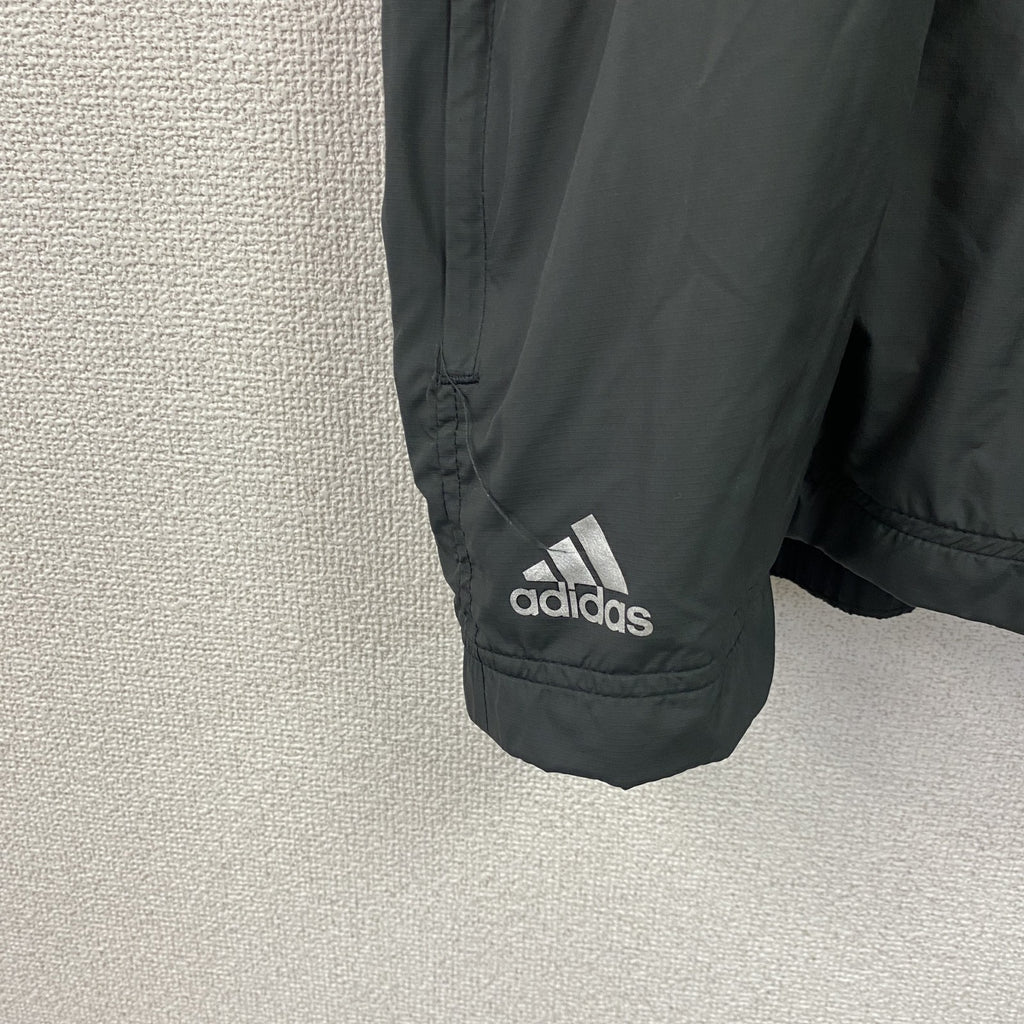 adidas　アディダス　半袖ハーフジッププルオーバージャケット　黒　ブラック　XXLサイズ