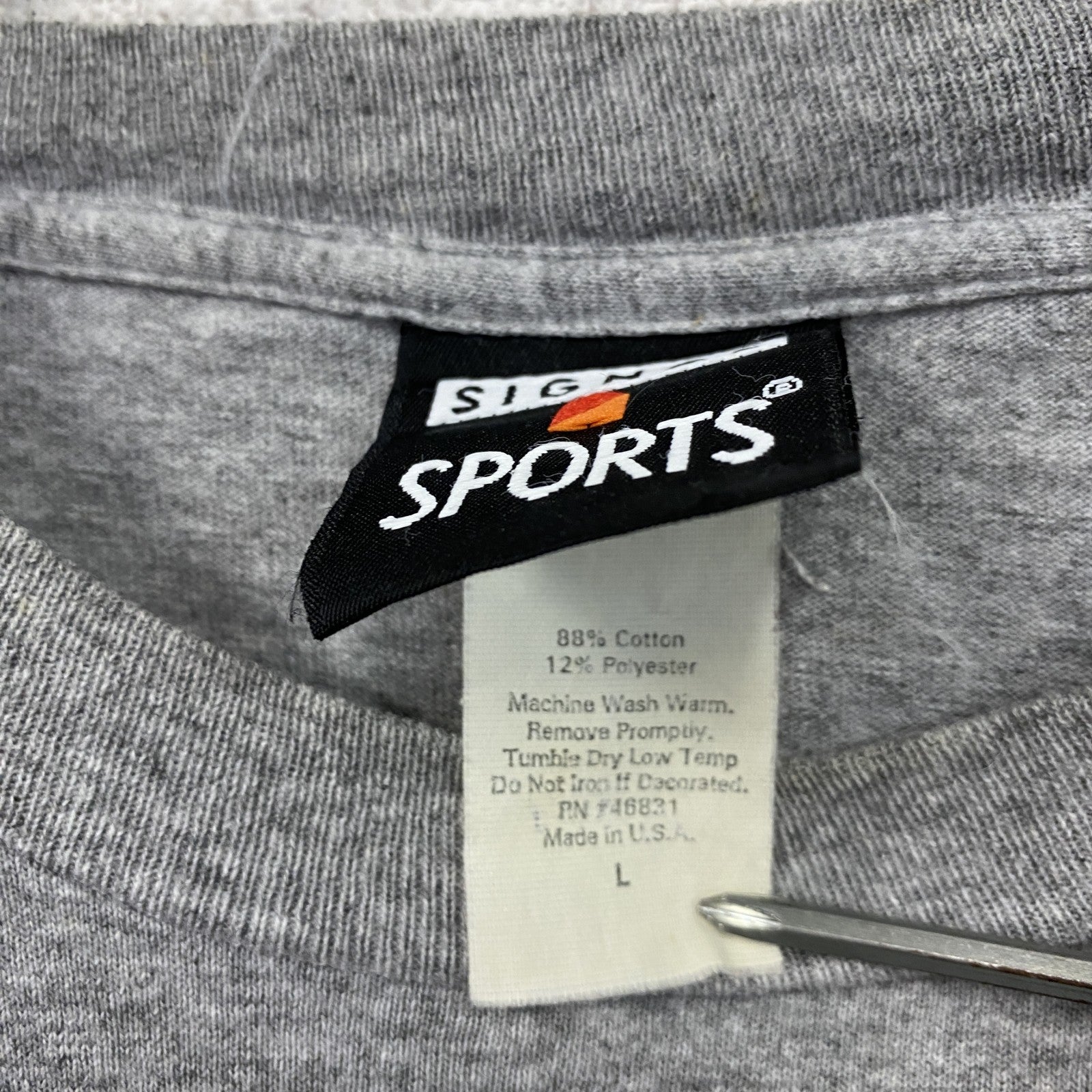 Signal Sports　シグナルスポーツ　長袖Tシャツ/ロンT　カレッジロゴ　グレー　Lサイズ