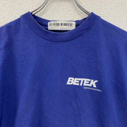 T-TIME　BETEK　ベーテック　半袖プリントTシャツ　企業T　青　ブルー　XLサイズ