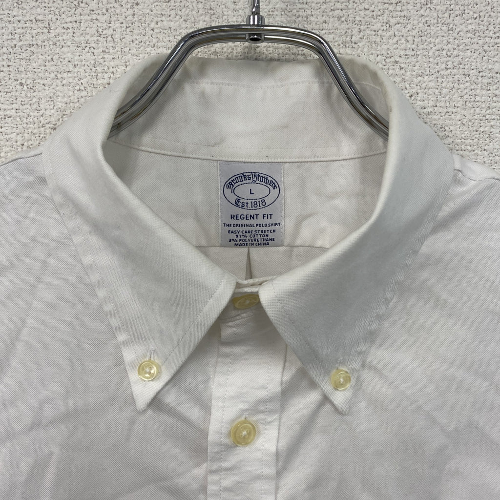 Brooks Brothers　ブルックスブラザーズ　長袖ボタンダウンシャツ　白　ホワイト　Lサイズ　
