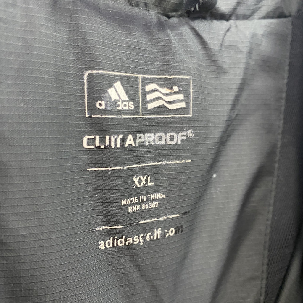 adidas　アディダス　半袖ハーフジッププルオーバージャケット　黒　ブラック　XXLサイズ