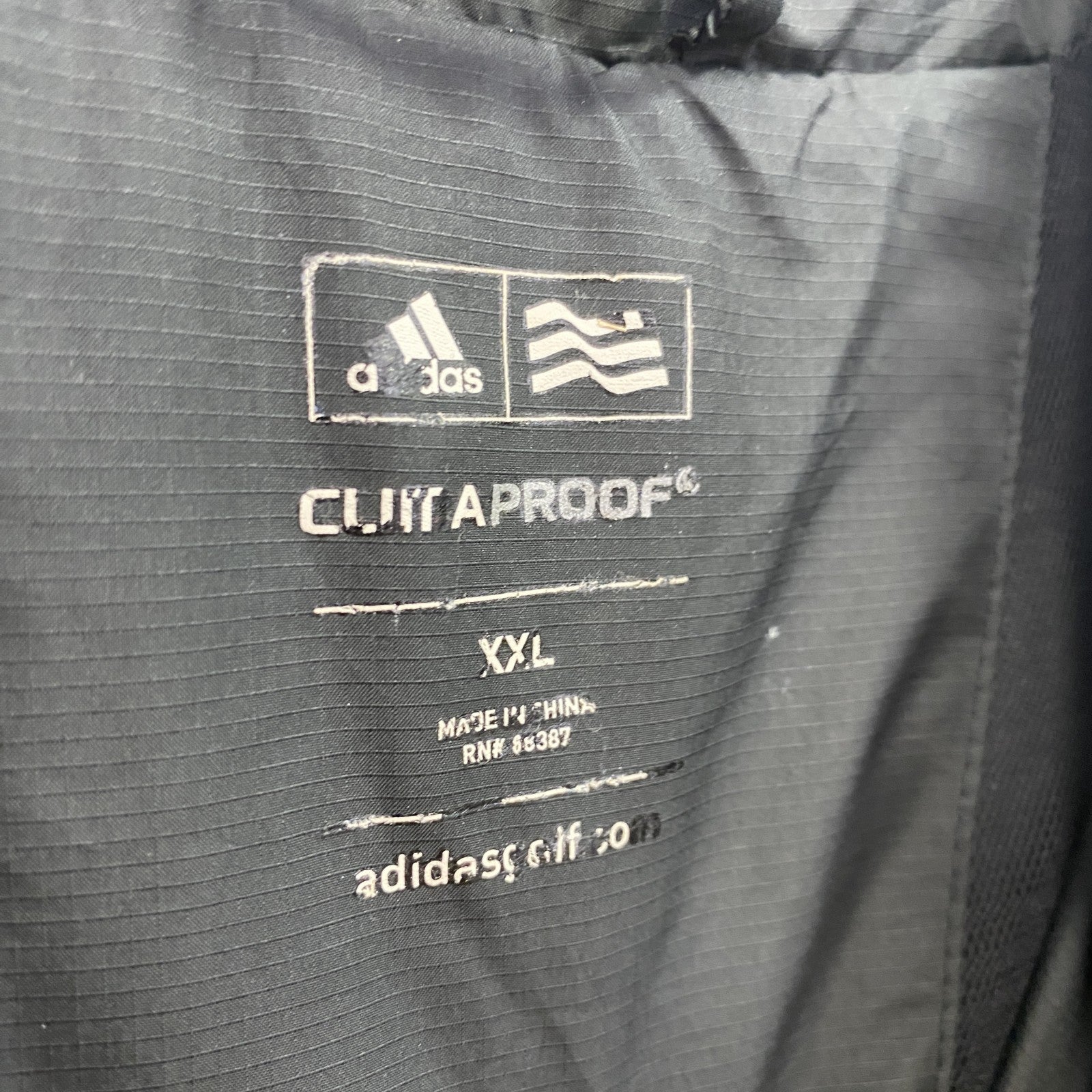 adidas　アディダス　半袖ハーフジッププルオーバージャケット　黒　ブラック　XXLサイズ