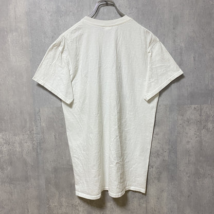 古着 used　GILDAN ギルダン　半袖プリントTシャツ　ホワイト　白　アメフト　スーパーボウル　2018　レトロ　Mサイズ