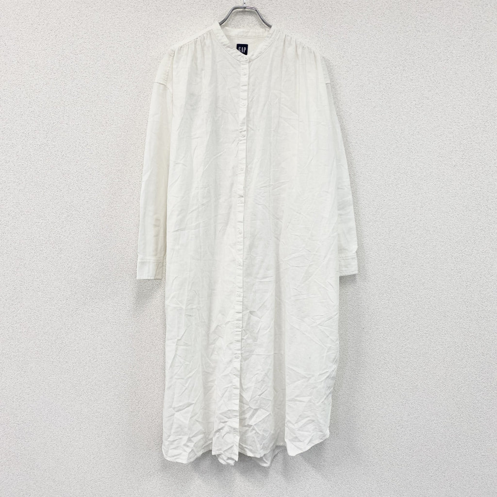GAP　ギャップ　ロングシャツワンピース　白　ホワイト　Lサイズ