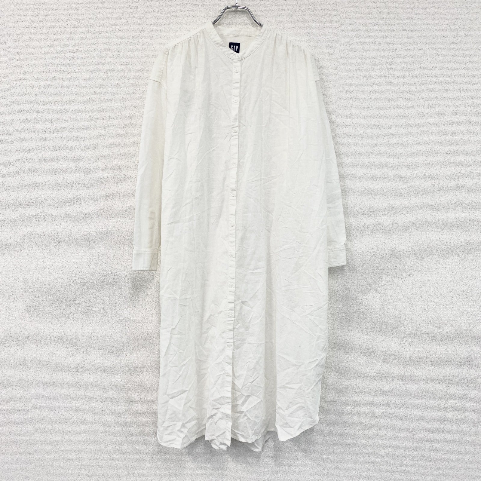 GAP　ギャップ　ロングシャツワンピース　白　ホワイト　Lサイズ