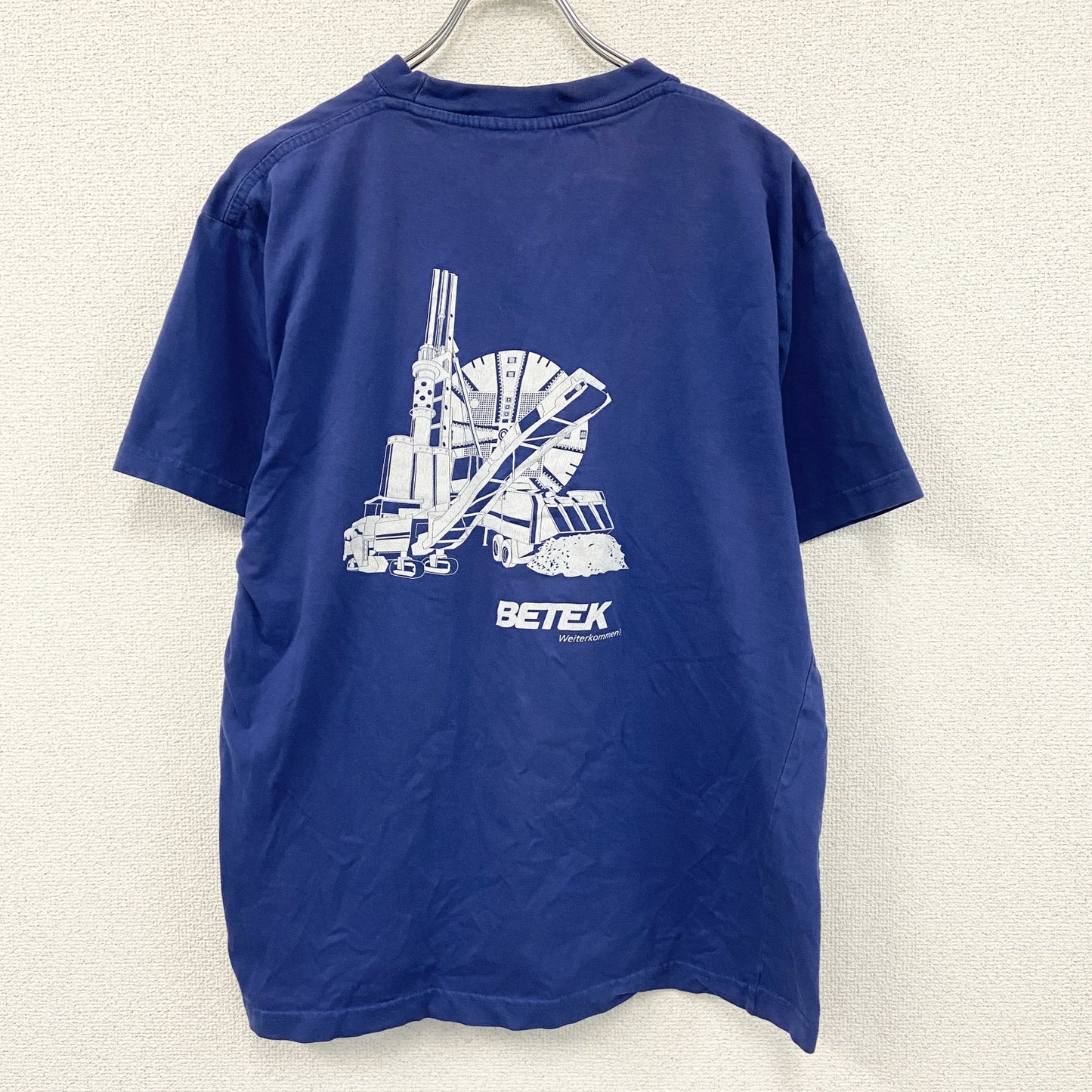 T-TIME　BETEK　ベーテック　半袖プリントTシャツ　企業T　青　ブルー　XLサイズ