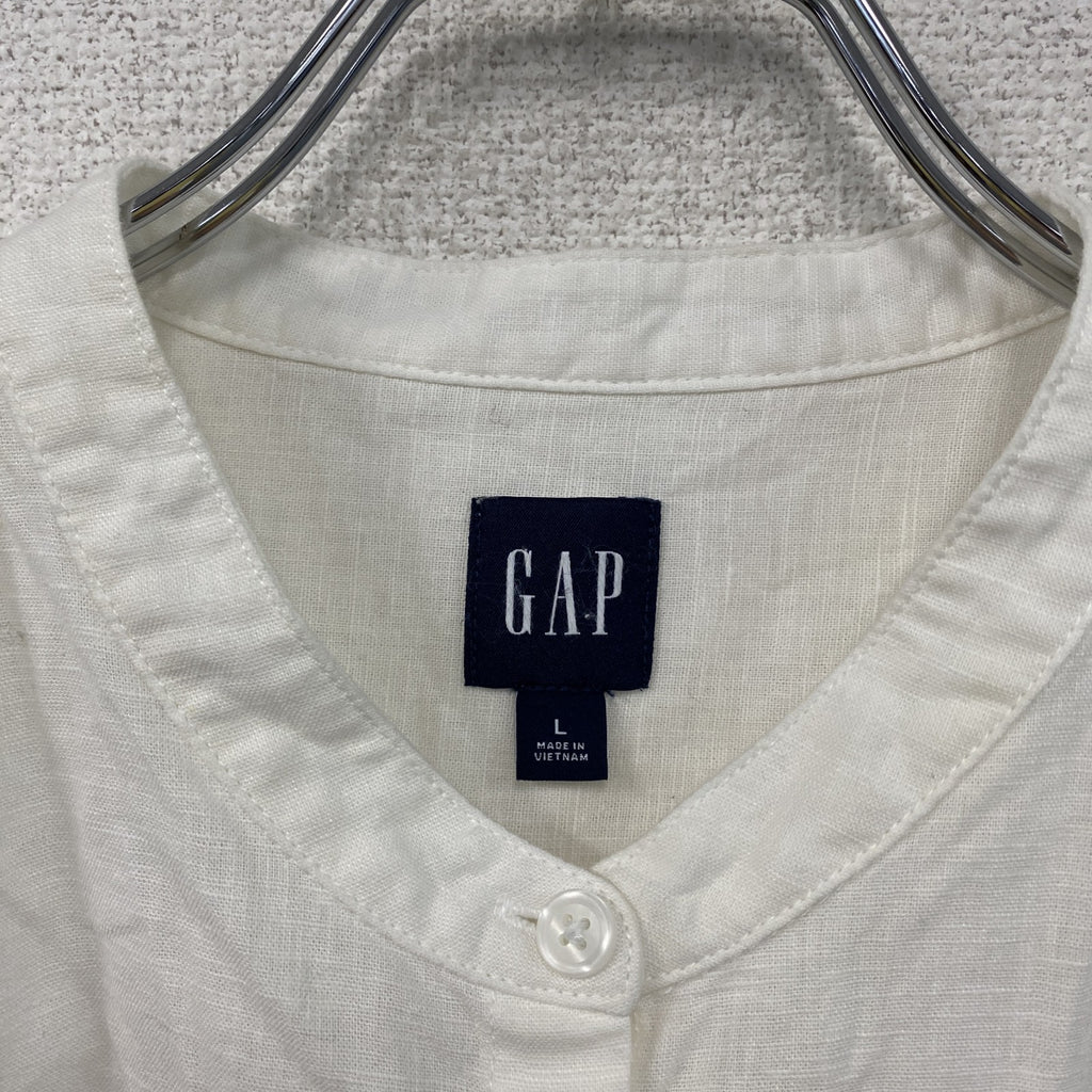 GAP　ギャップ　ロングシャツワンピース　白　ホワイト　Lサイズ