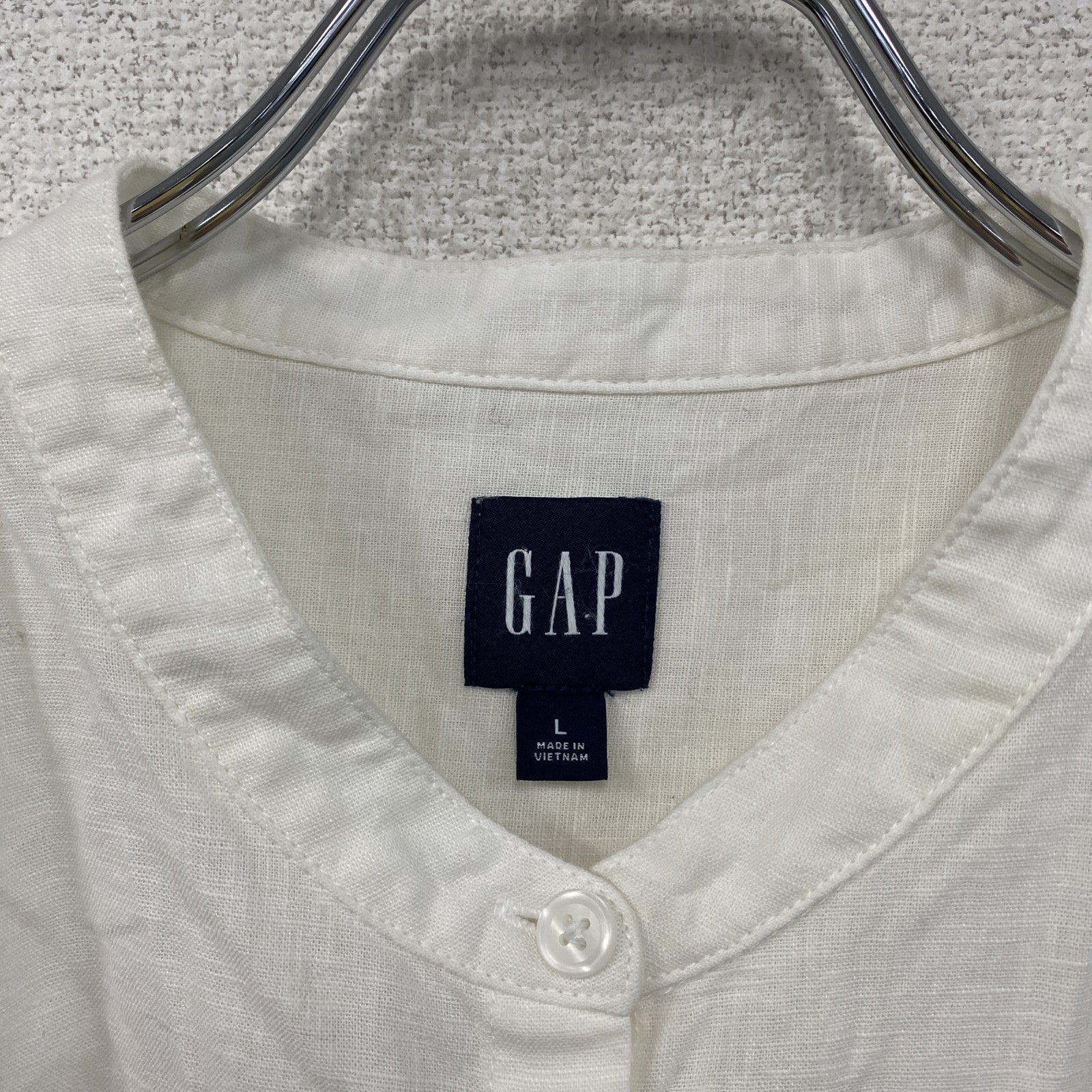GAP　ギャップ　ロングシャツワンピース　白　ホワイト　Lサイズ