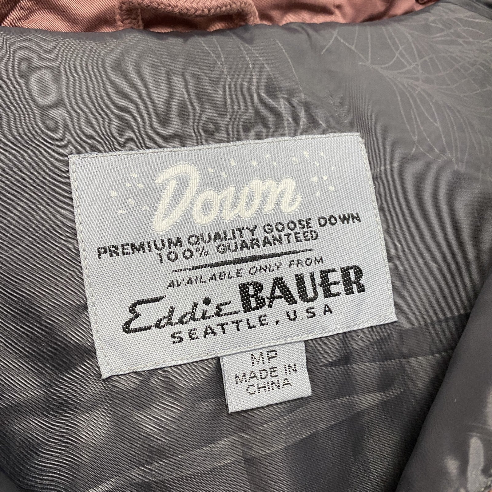 Eddie Bauer　エディーバウアー　フルジップダウンジャケット　ダウン100％　ニット切替　ピンク　Mサイズ