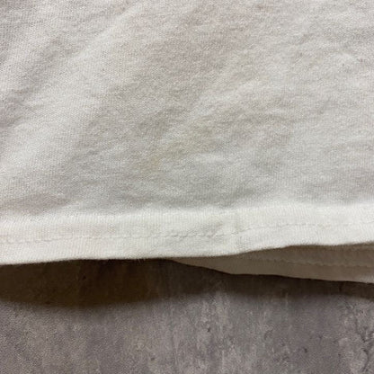 古着 used　GILDAN ギルダン　半袖プリントTシャツ　ホワイト　白　アメフト　スーパーボウル　2018　レトロ　Mサイズ
