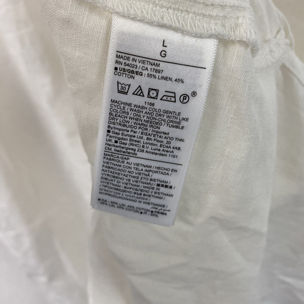 GAP　ギャップ　ロングシャツワンピース　白　ホワイト　Lサイズ
