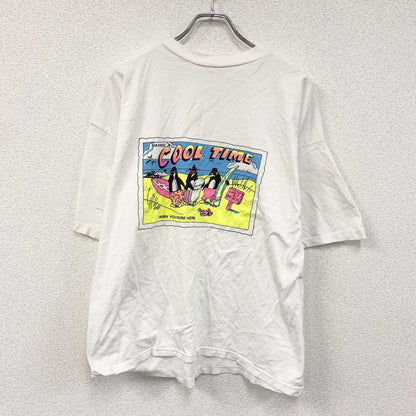 90s～　Costa Dor　半袖Tシャツ　アニマルT　染み込みプリント　ユーロヴィンテージ　白　ホワイト　Lサイズ