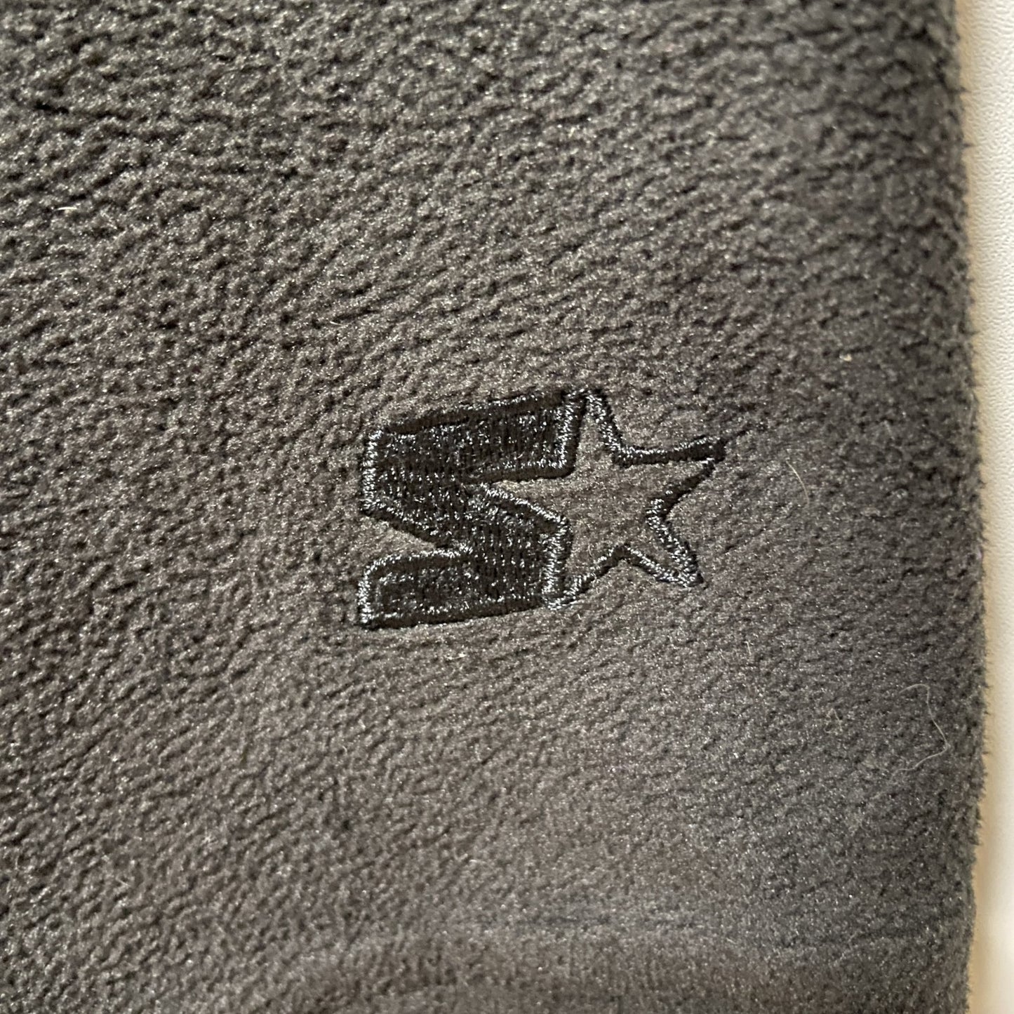 古着 used　STAETER　スターター　長袖ハイネックフリースジャケット　フルジップアウター　ロゴ刺繍　黒　XLサイズ