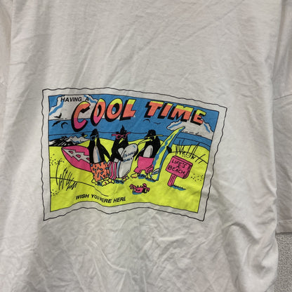 90s～　Costa Dor　半袖Tシャツ　アニマルT　染み込みプリント　ユーロヴィンテージ　白　ホワイト　Lサイズ